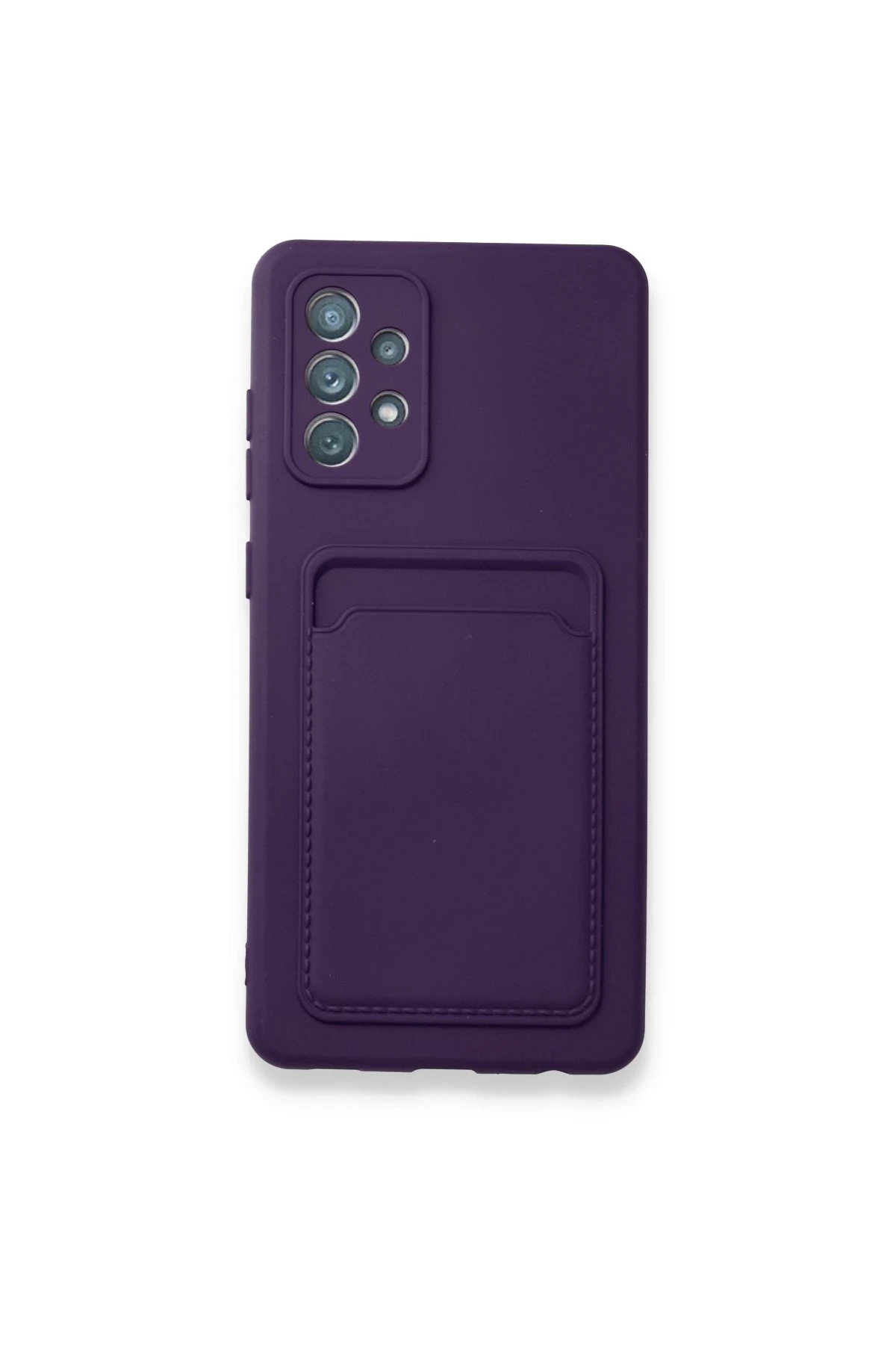 Newface Samsung Galaxy A32 Kılıf Kelvin Kartvizitli Silikon - Derin Mor