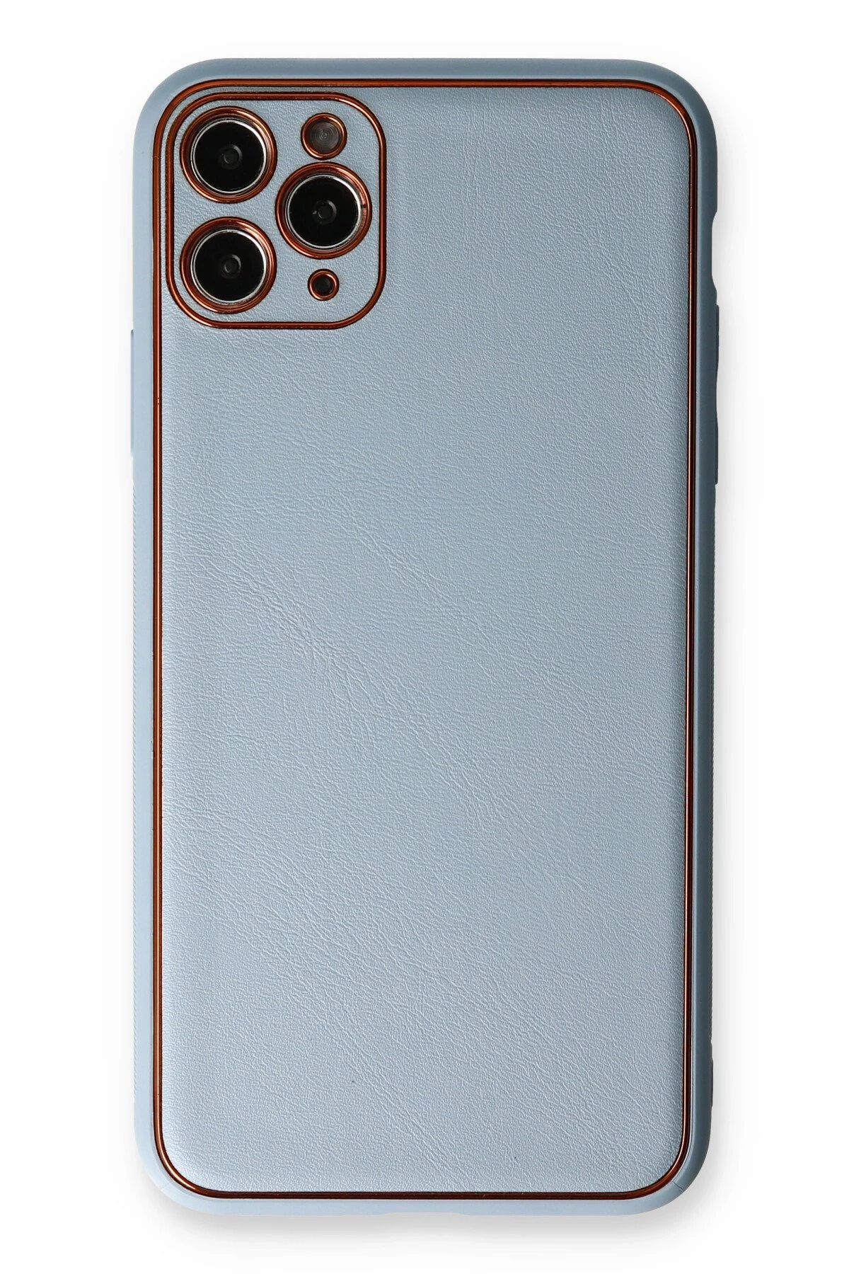 Newface iPhone 11 Pro Kılıf Coco Deri Silikon Kapak - Açık Mavi