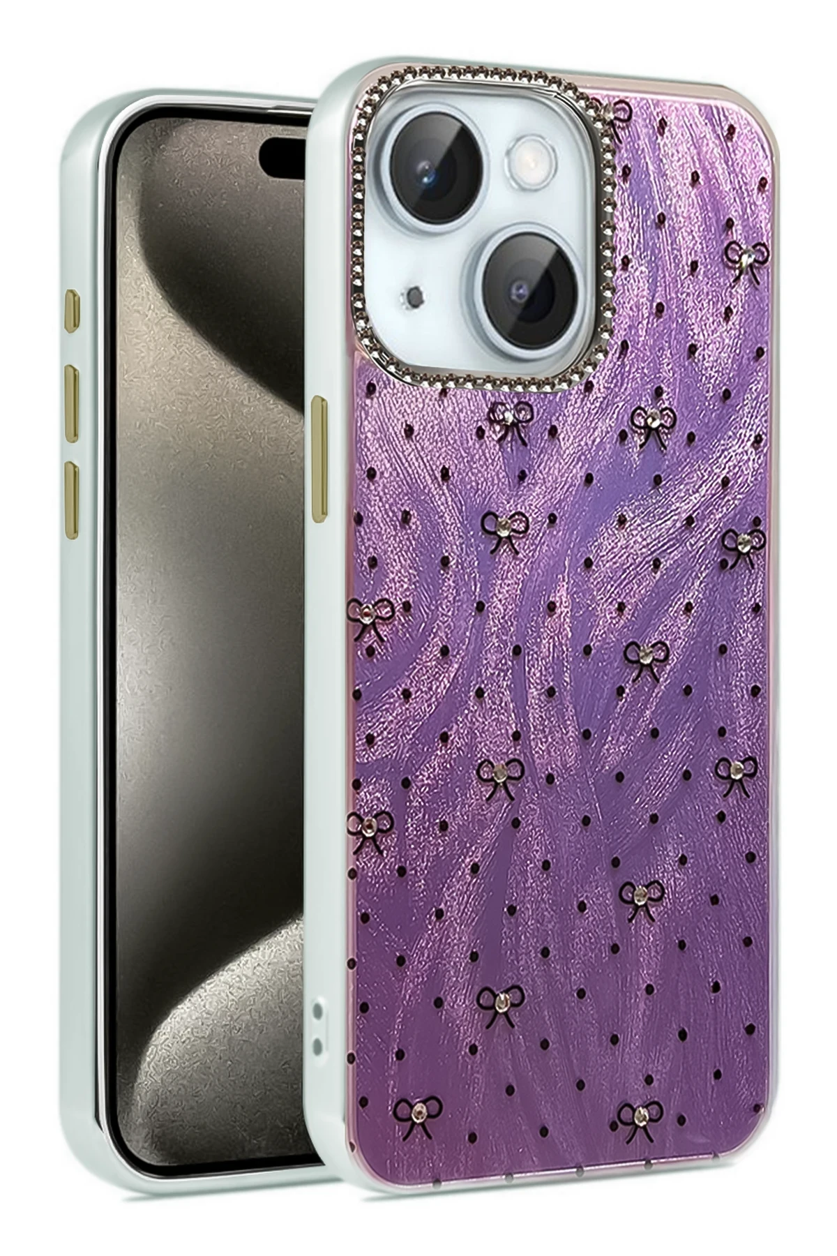Newface iPhone 15 Plus Kılıf Blade Aynalı Desenli Kapak - Desen 2