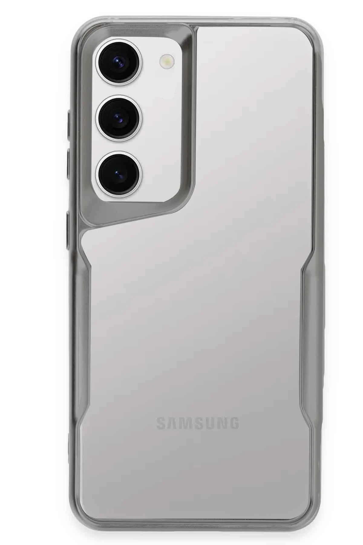 Newface Samsung Galaxy S23 Kılıf Boyi Silikon Kapak - Gümüş