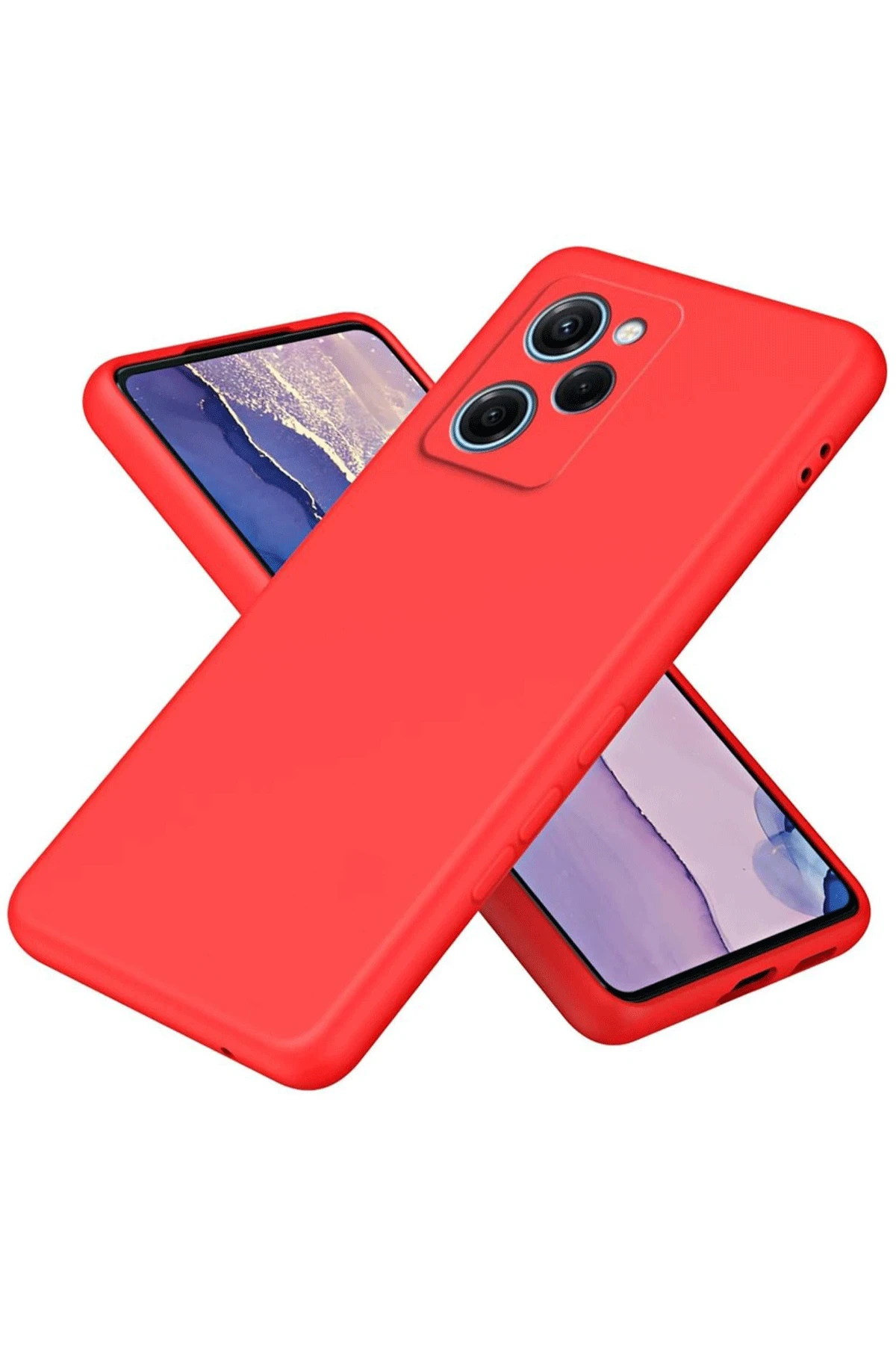 Newface Xiaomi Poco X5 Pro 5G Nano içi Kadife Silikon - Kırmızı