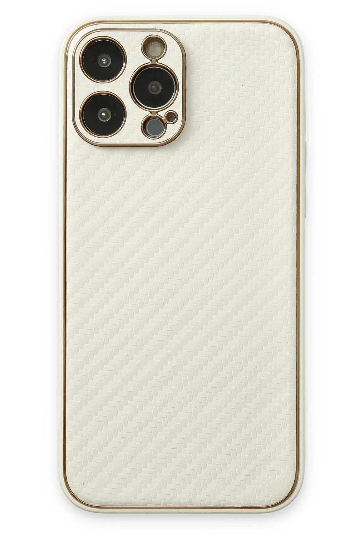 Newface iPhone 13 Pro Kılıf Coco Karbon Silikon - Beyaz