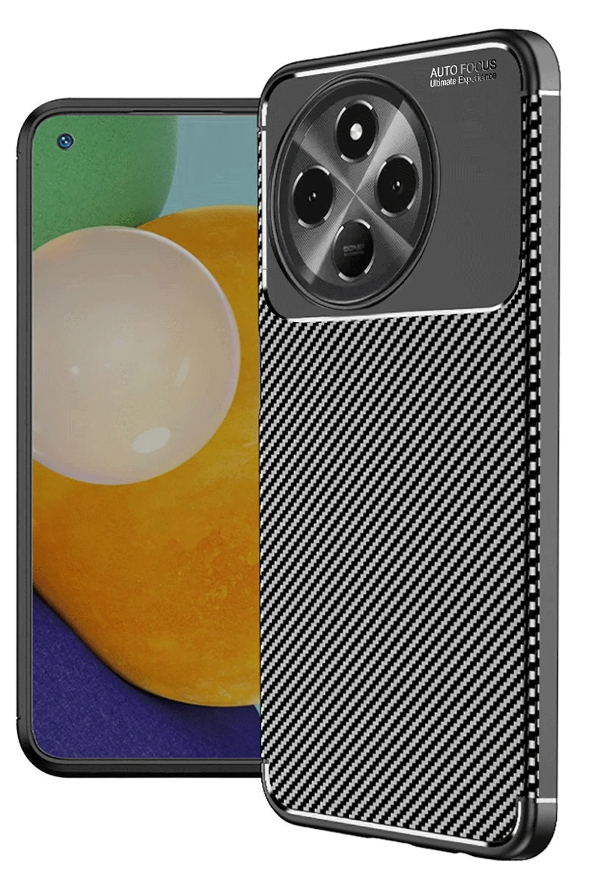 Newface Tecno Spark 30 Pro Kılıf Auto Focus Karbon Kapak - Siyah