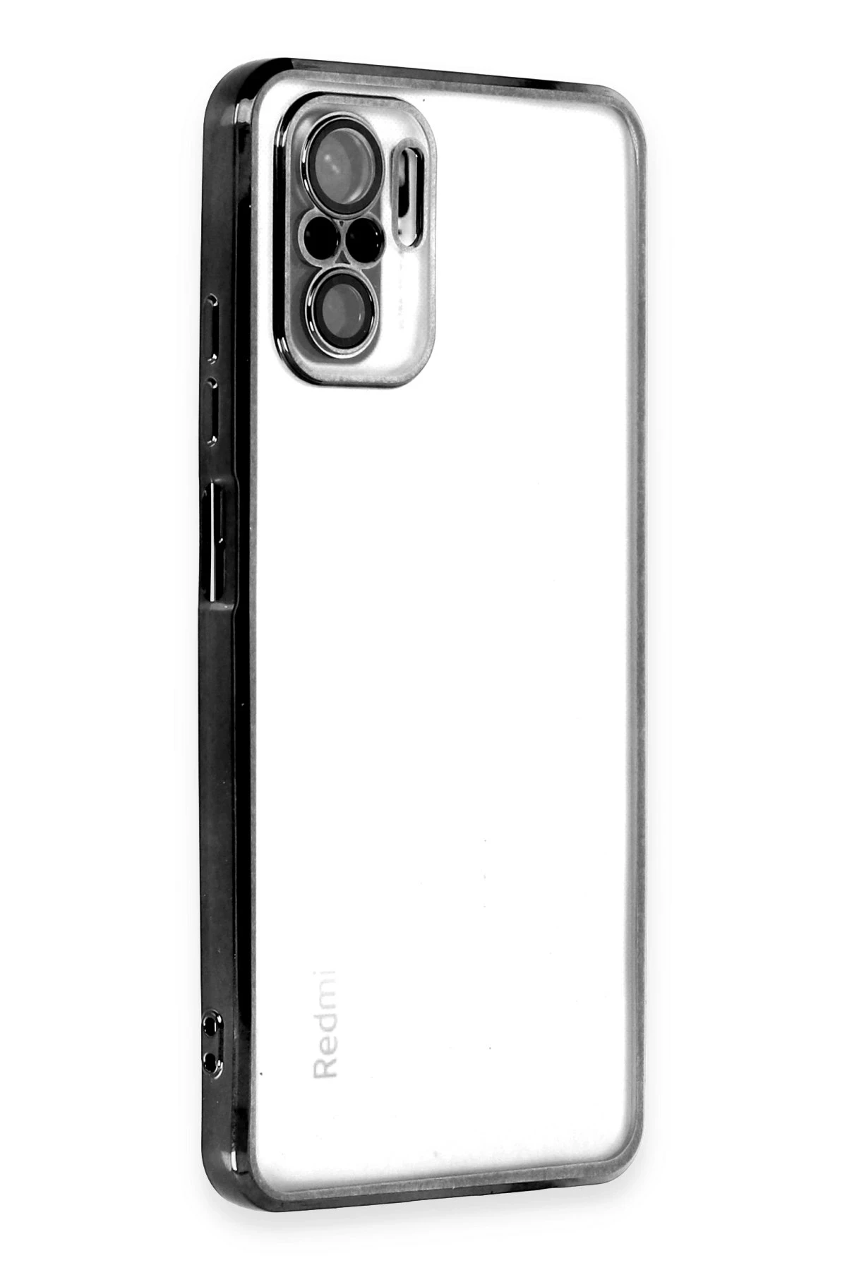 Newface Xiaomi Redmi Note 10 Kılıf Razer Lensli Silikon - Siyah