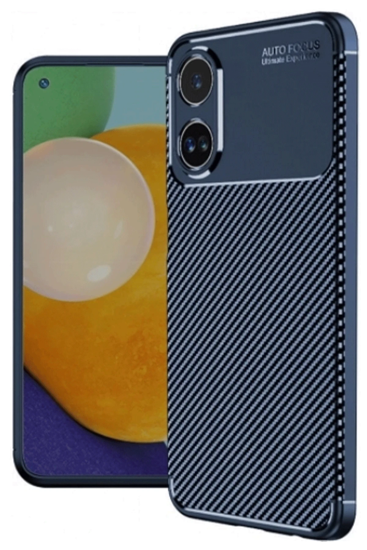 Newface Oppo A38 Kılıf Auto Focus Karbon Kapak - Lacivert