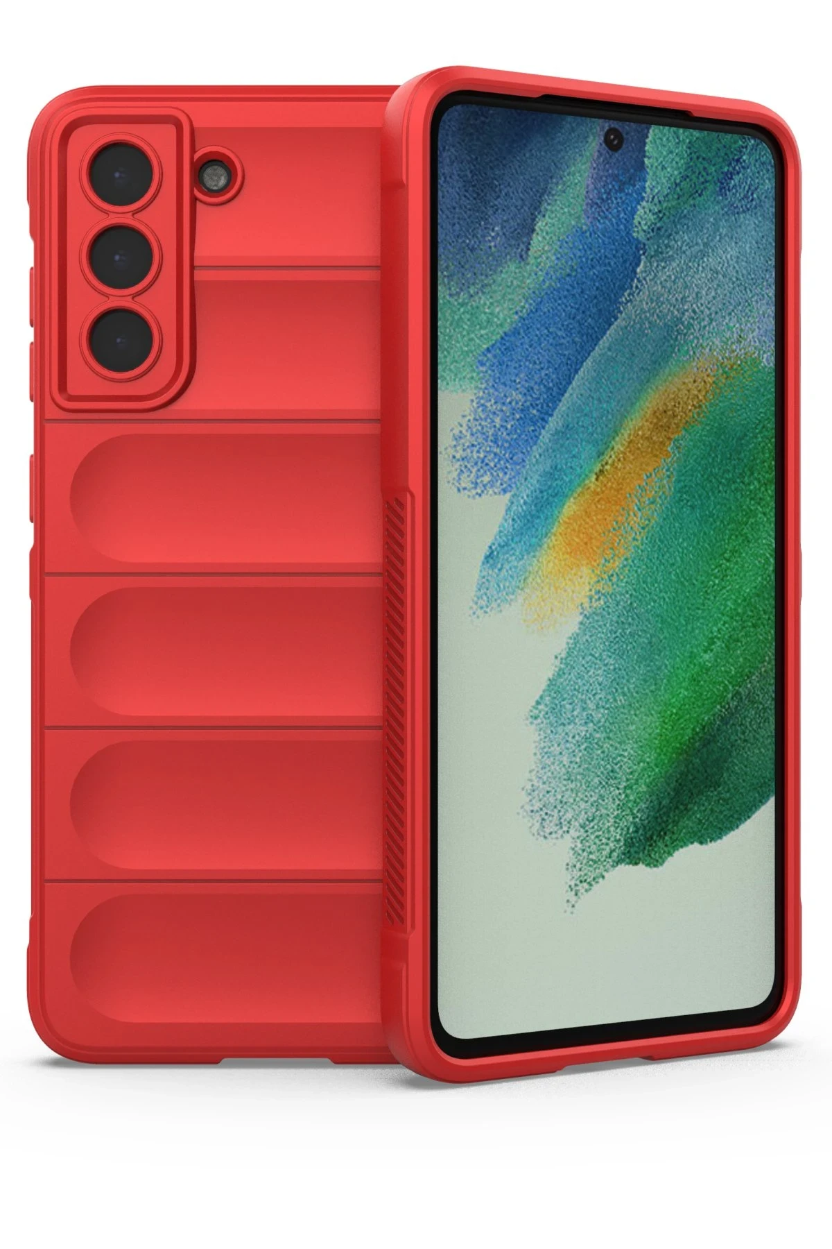 Newface Samsung Galaxy S21 FE Kılıf Optimum Silikon - Kırmızı