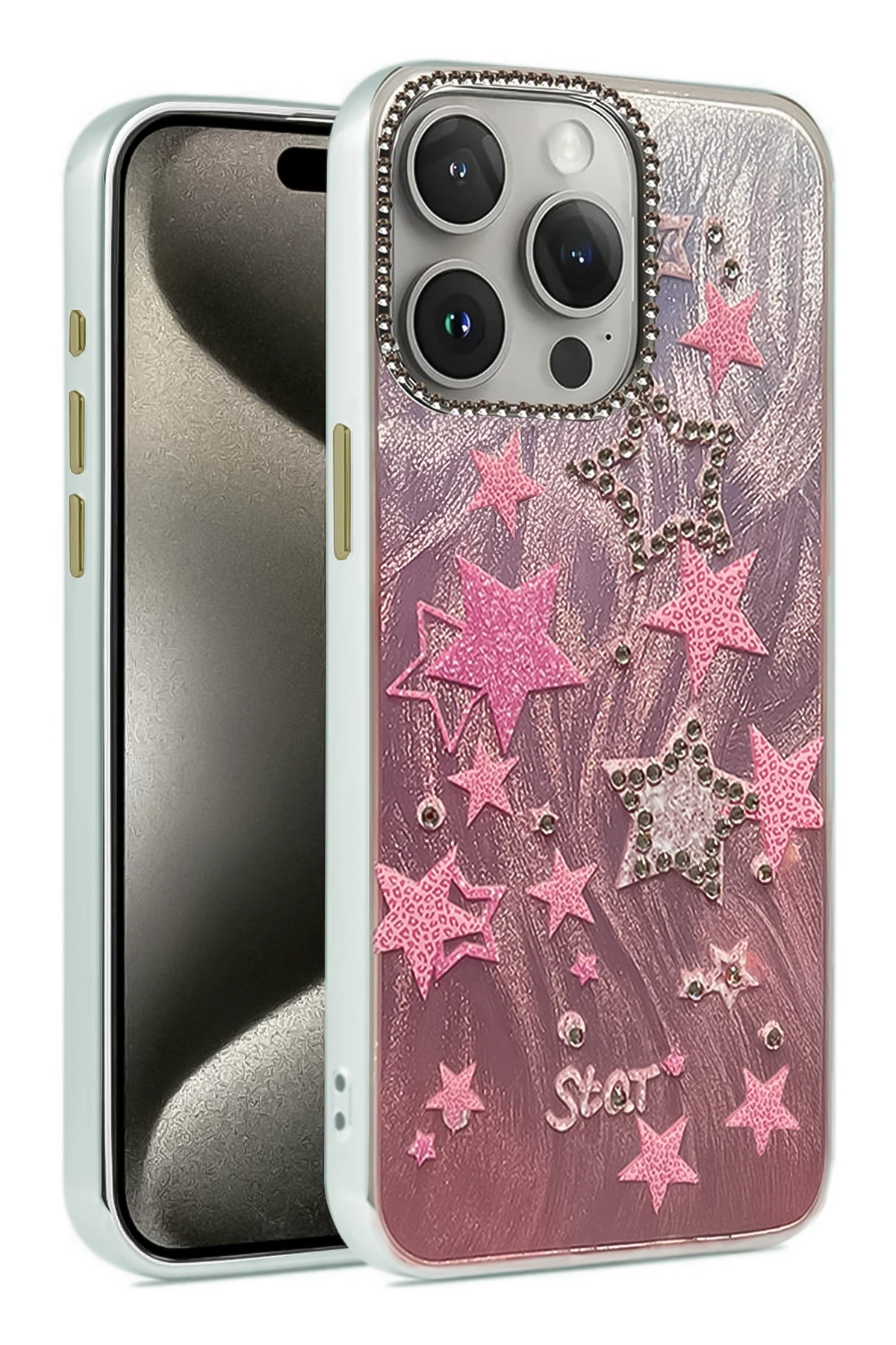 Newface iPhone 14 Pro Kılıf Blade Aynalı Desenli Kapak - Desen 7
