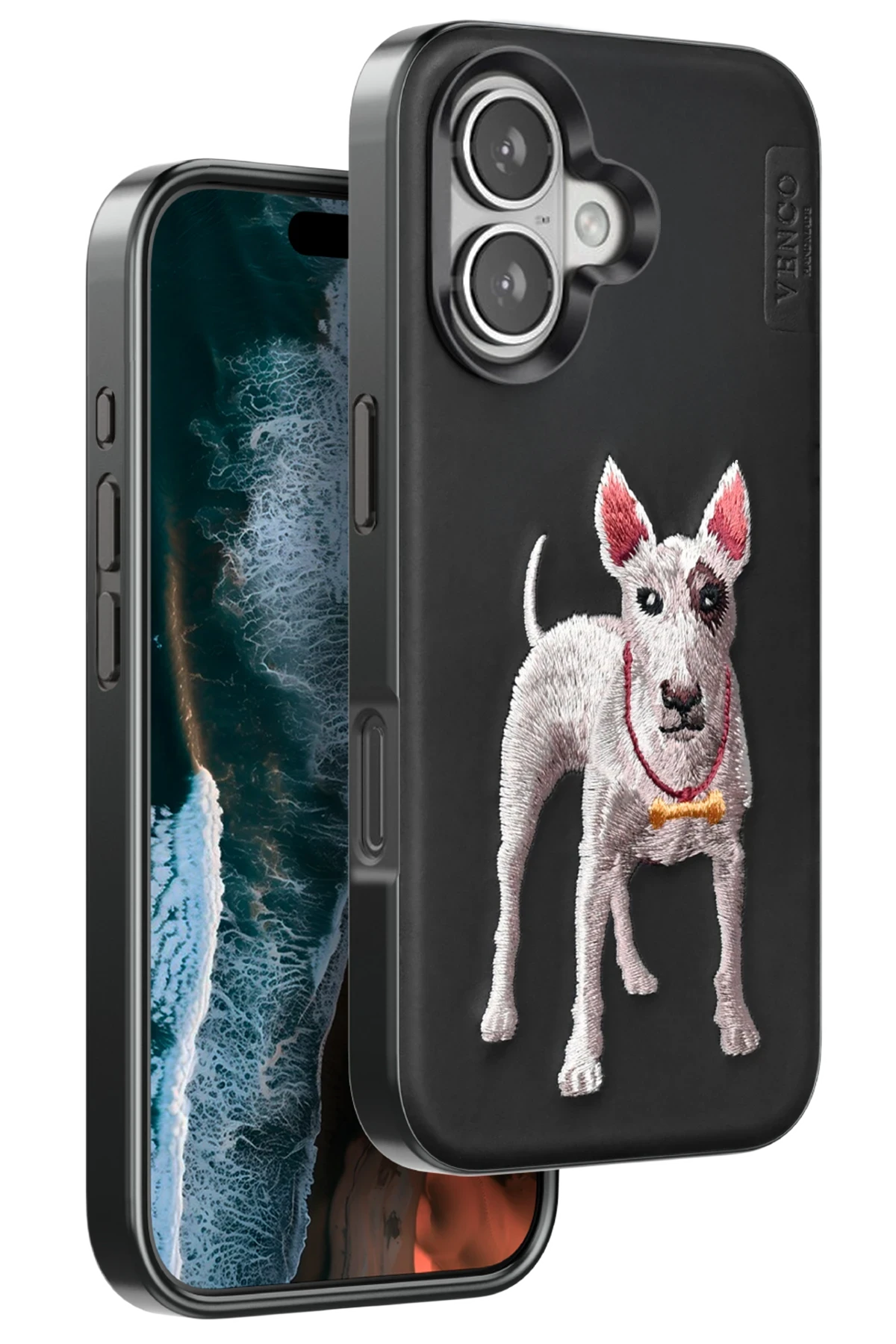 Venco iPhone 16 Perma Desenli Kapak - Siyah