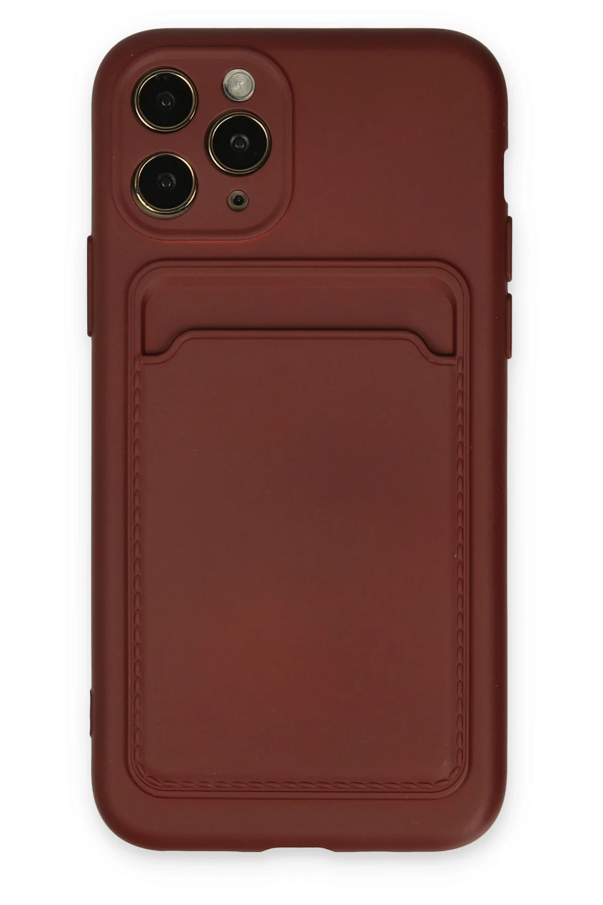 Newface iPhone 11 Pro Kılıf Kelvin Kartvizitli Silikon - Bordo