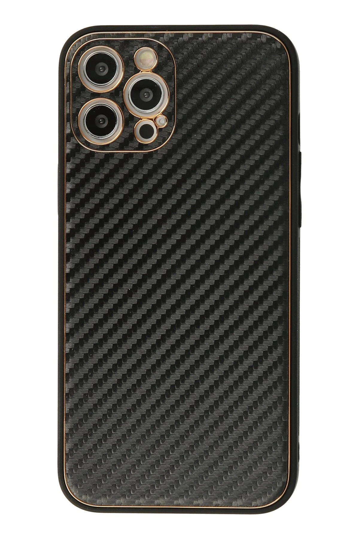 Newface iPhone 12 Pro Max Kılıf Coco Karbon Silikon - Siyah