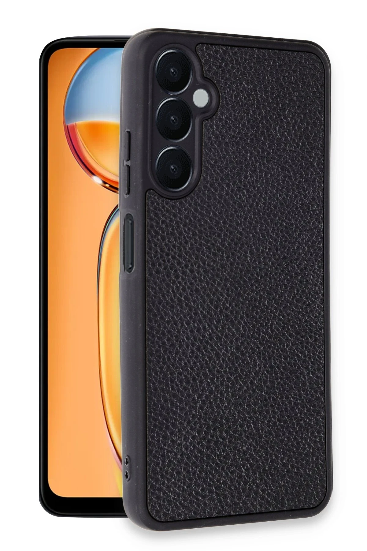 Newface Samsung Galaxy A56 Kılıf Aras Deri Kapak - Siyah