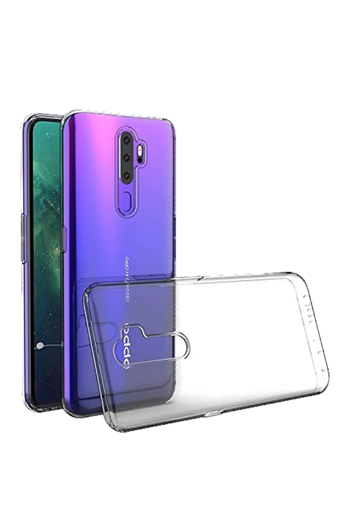 Newface Oppo A5 2020 Kılıf Lüx Şeffaf Silikon