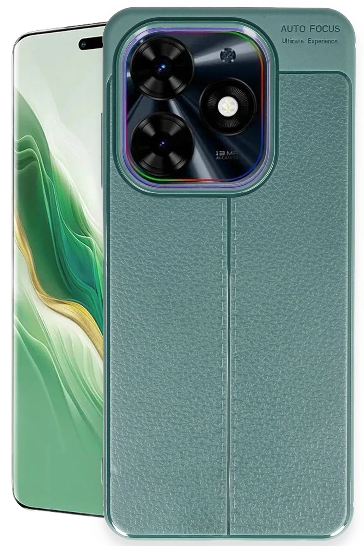 Newface Tecno Spark 20 Pro Kılıf Auto Focus Kapak - Koyu Yeşil