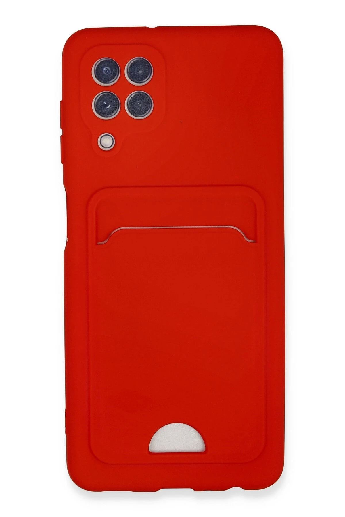Newface Samsung Galaxy A22 Kılıf Kelvin Kartvizitli Silikon - Kırmızı