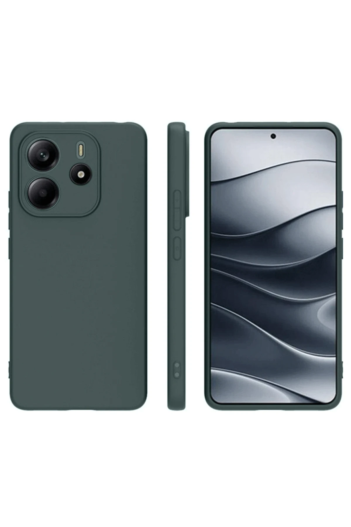 Newface Xiaomi Redmi Note 14 4G Kılıf First Silikon - Koyu Yeşil