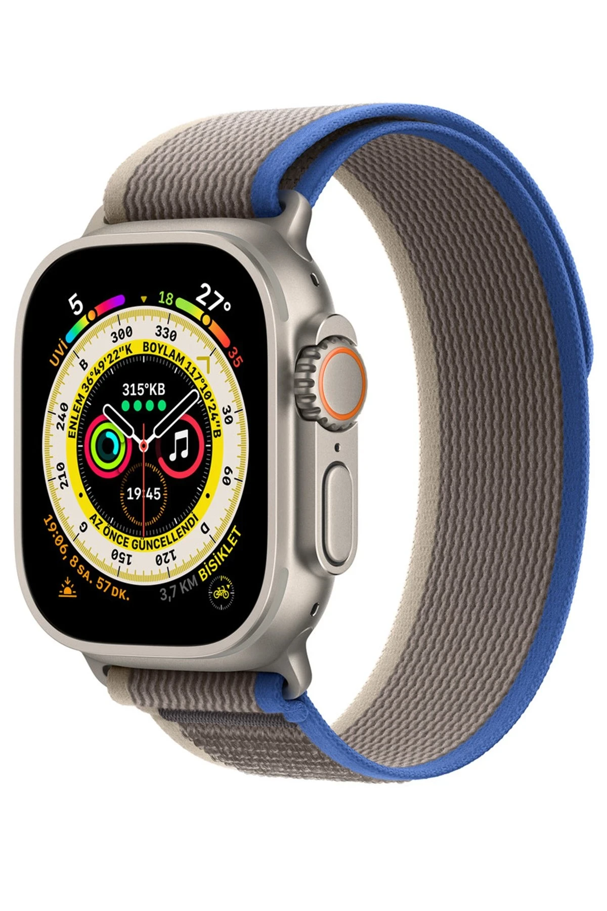 Newface Apple Watch 42mm Trail Kordon - Mavi-Gri