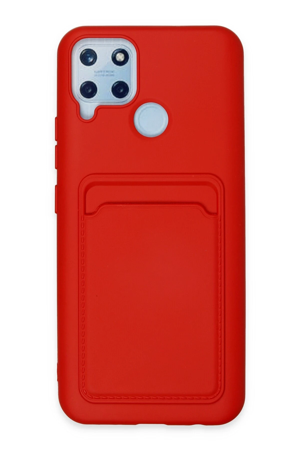 Newface Realme C25 Kılıf Kelvin Kartvizitli Silikon - Kırmızı