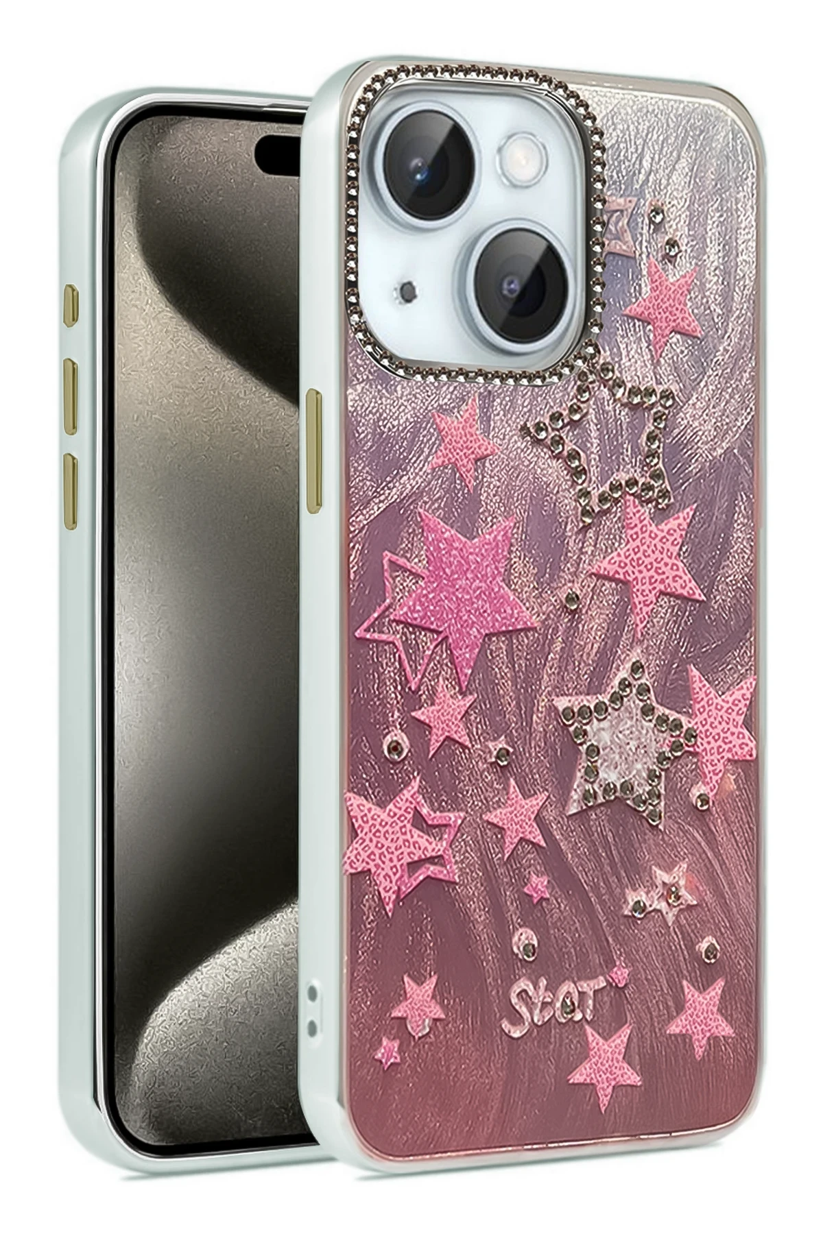 Newface iPhone 14 Kılıf Blade Aynalı Desenli Kapak - Desen 7