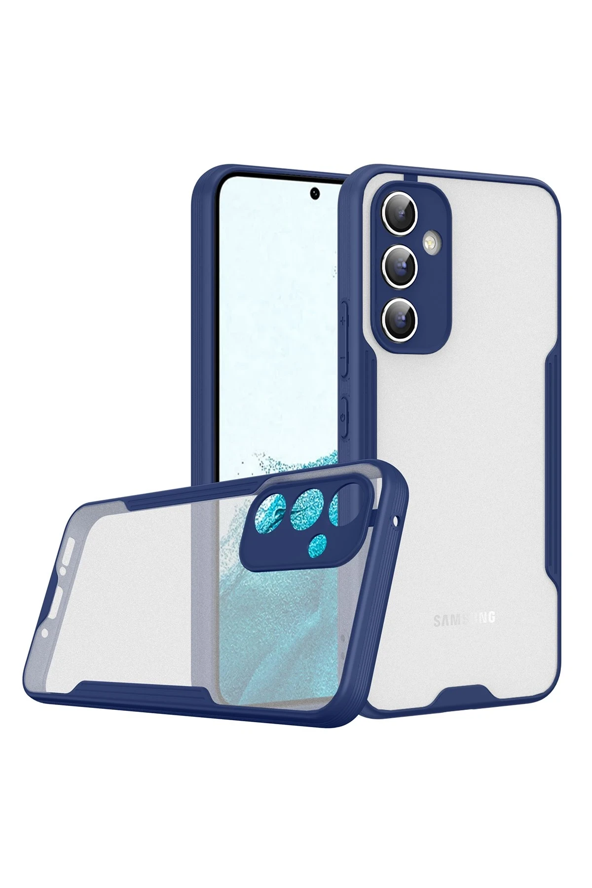 Newface Samsung Galaxy A24 4G Kılıf Platin Silikon - Lacivert