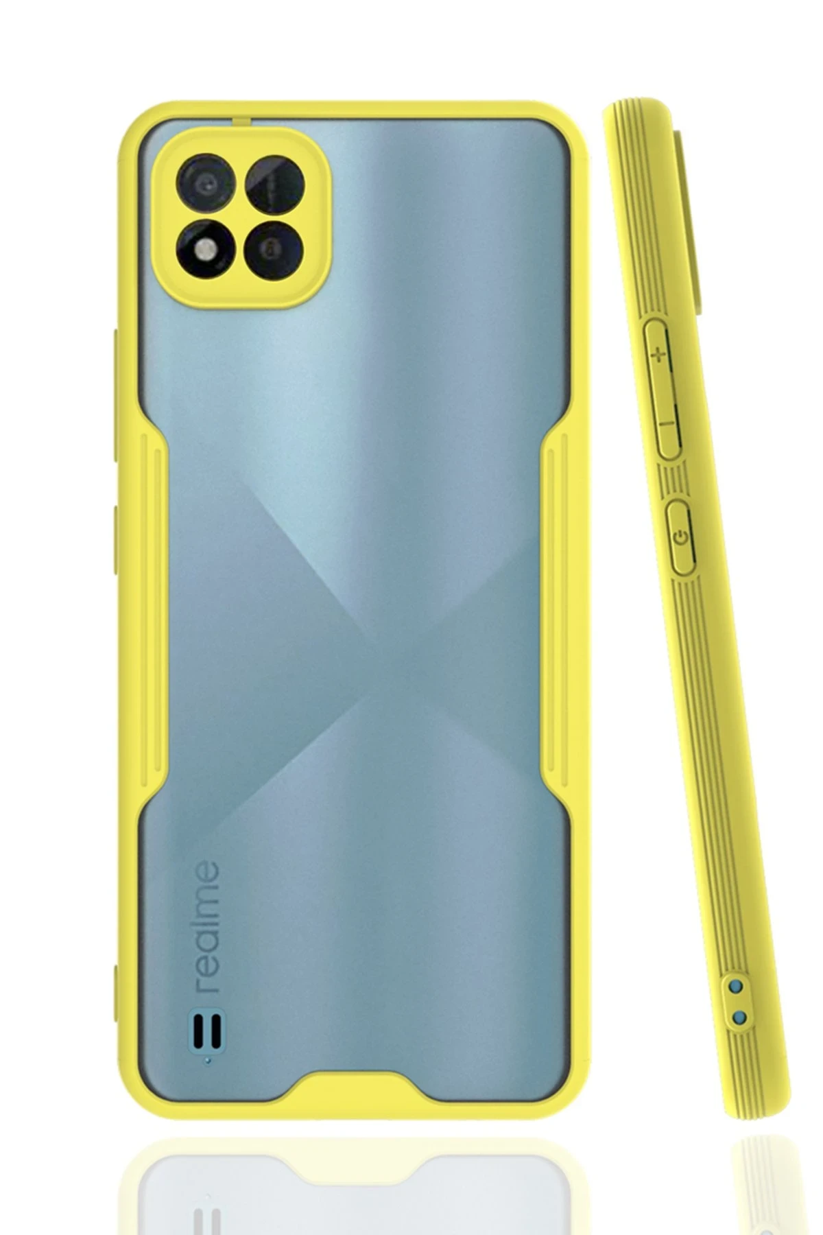 Newface Realme C11 2021 Kılıf Platin Silikon - Sarı