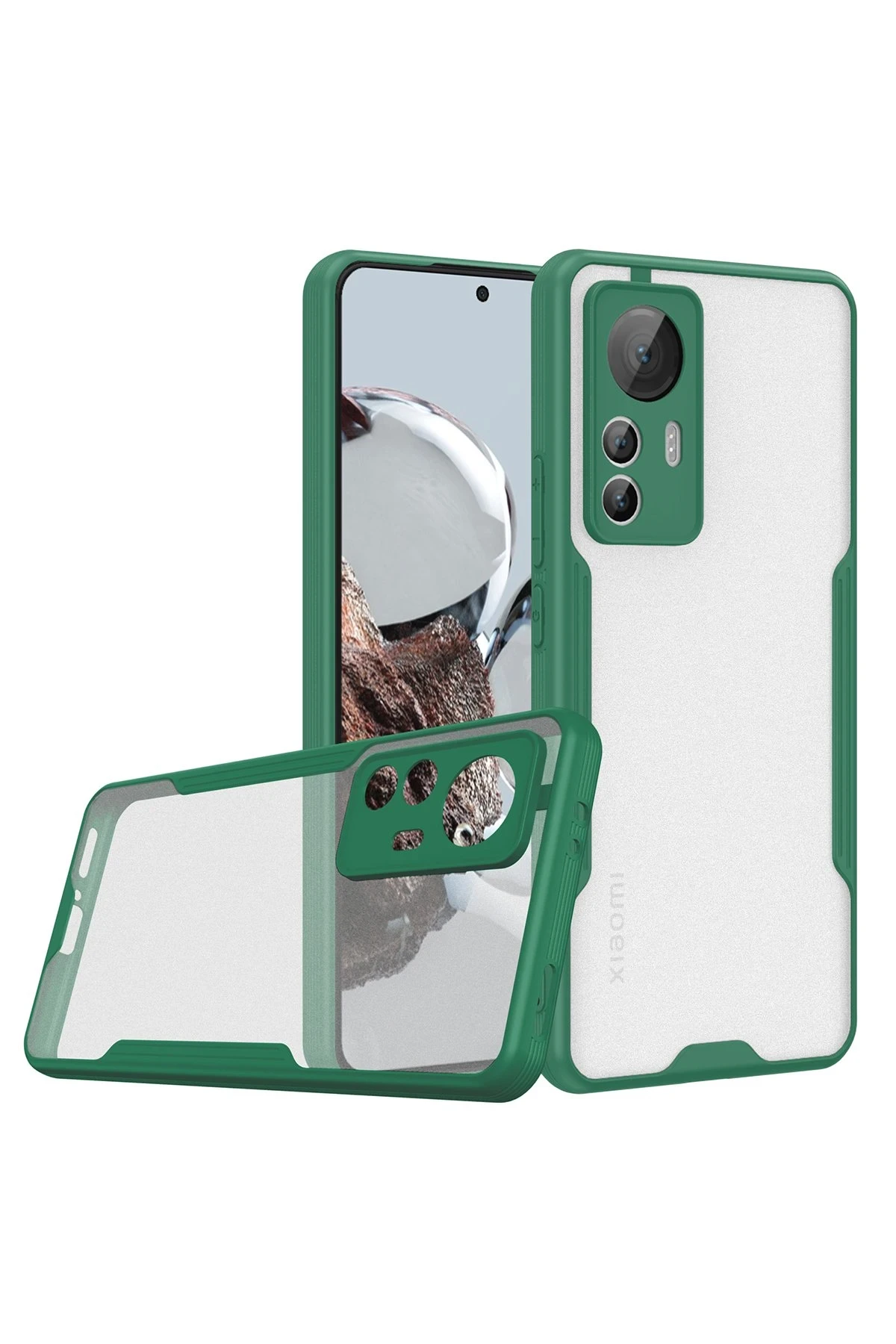 Newface Xiaomi Mi 12T Kılıf Platin Silikon - Yeşil