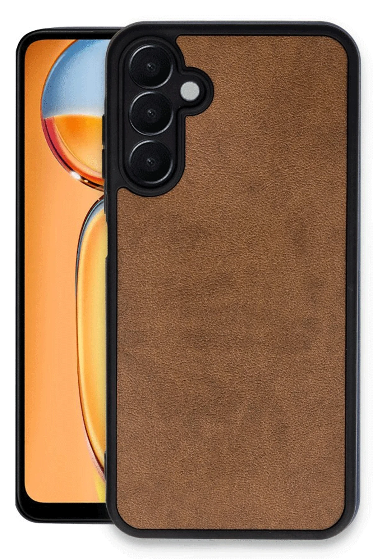 Newface Samsung Galaxy A36 Kılıf Aras Deri Kapak - Taba