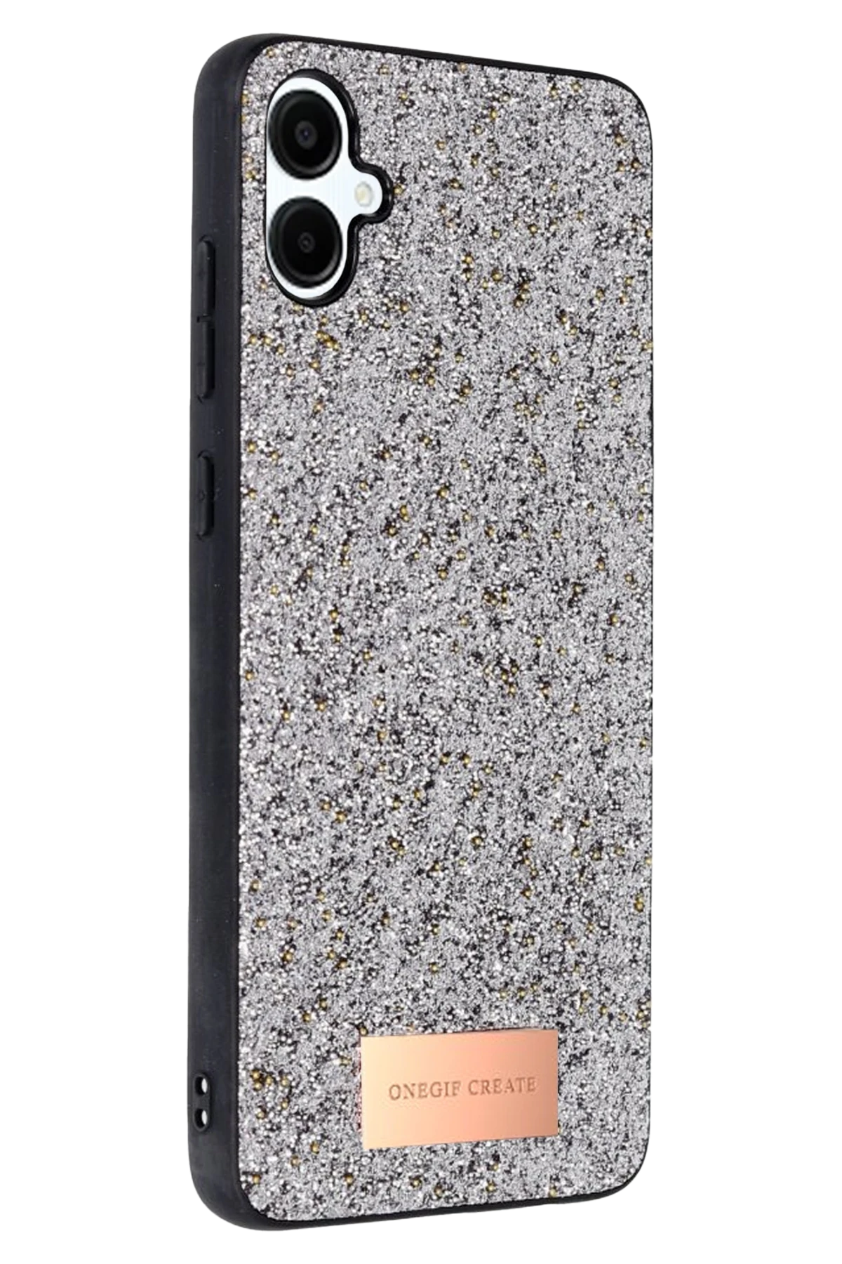 Onegif Samsung Galaxy A06 Bright Simli Kapak - Gümüş