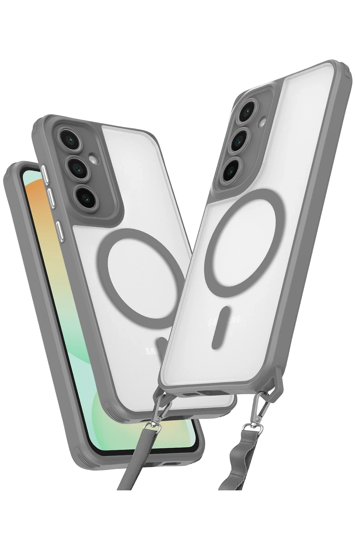 Newface Samsung Galaxy S25 Kılıf Enka Magsafe Silikon Kılıf - Titan Gri