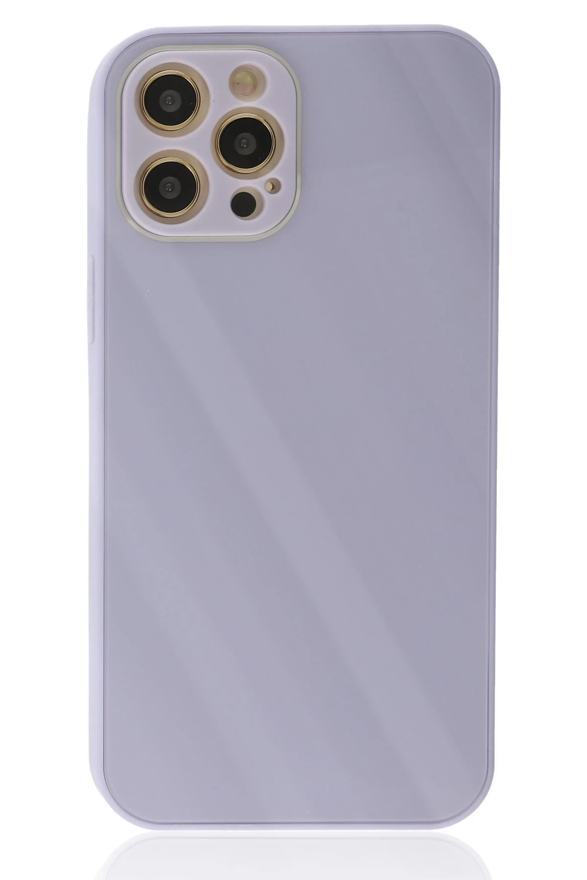 Newface iPhone 12 Pro Kılıf Glass Kapak - Lila