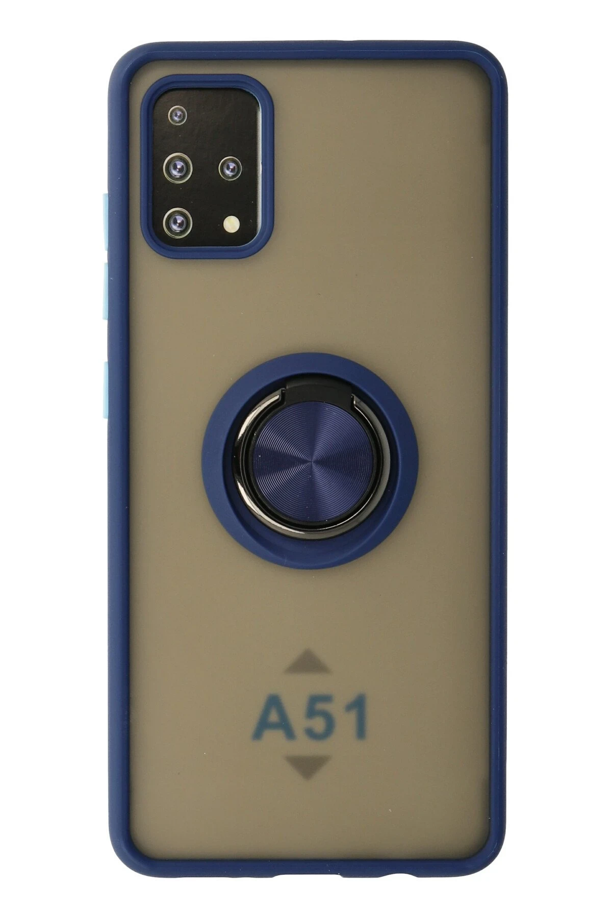 Newface Samsung Galaxy A51 Kılıf Montreal Yüzüklü Silikon Kapak - Lacivert