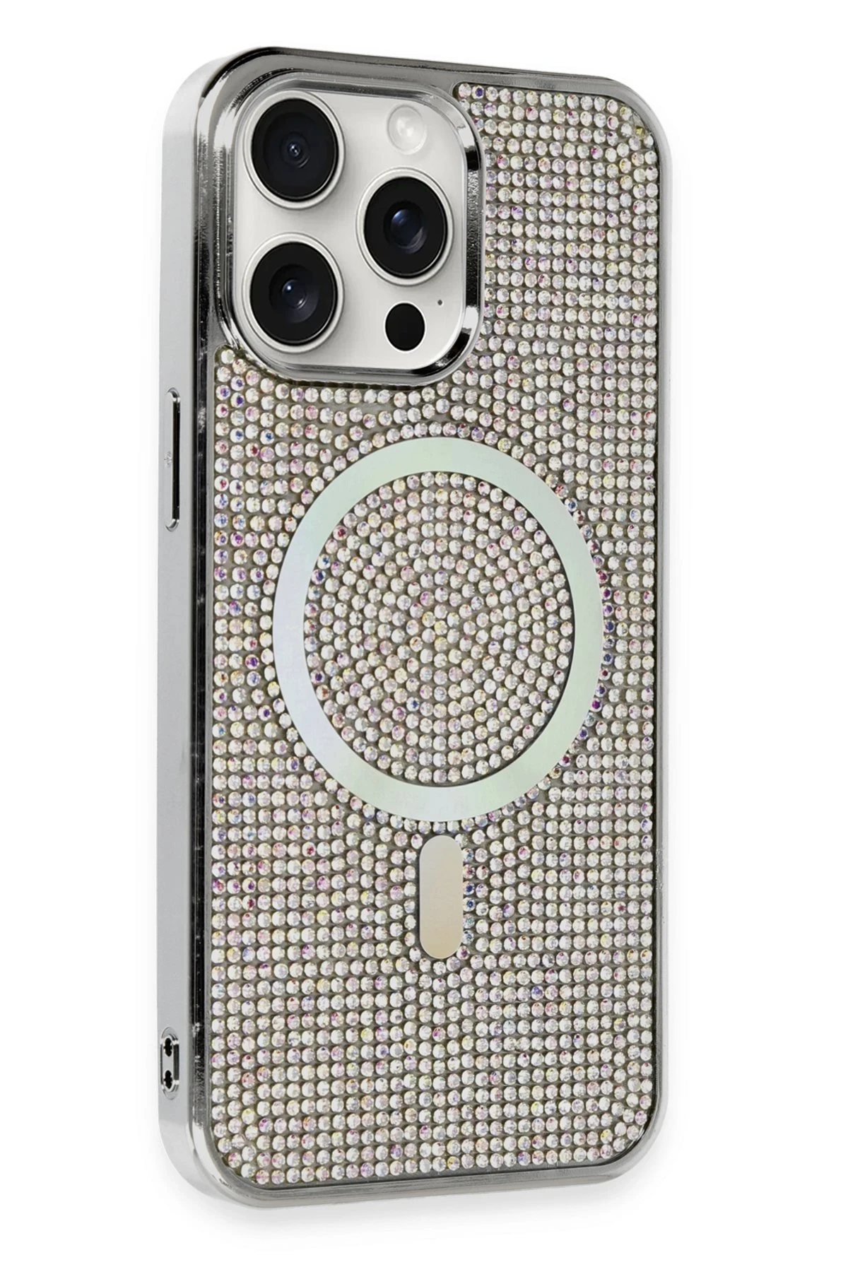 Newface iPhone 14 Pro Max Kılıf Diamond Magsafe Kapak - Rainbow