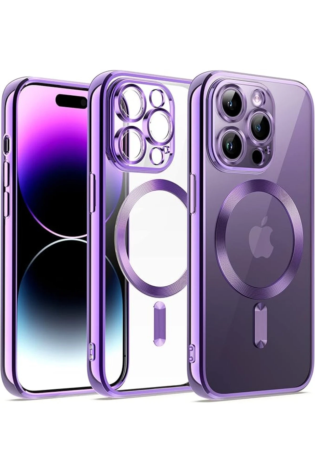 Newface iPhone 12 Pro Kılıf Kross Magneticsafe Kapak - Mor