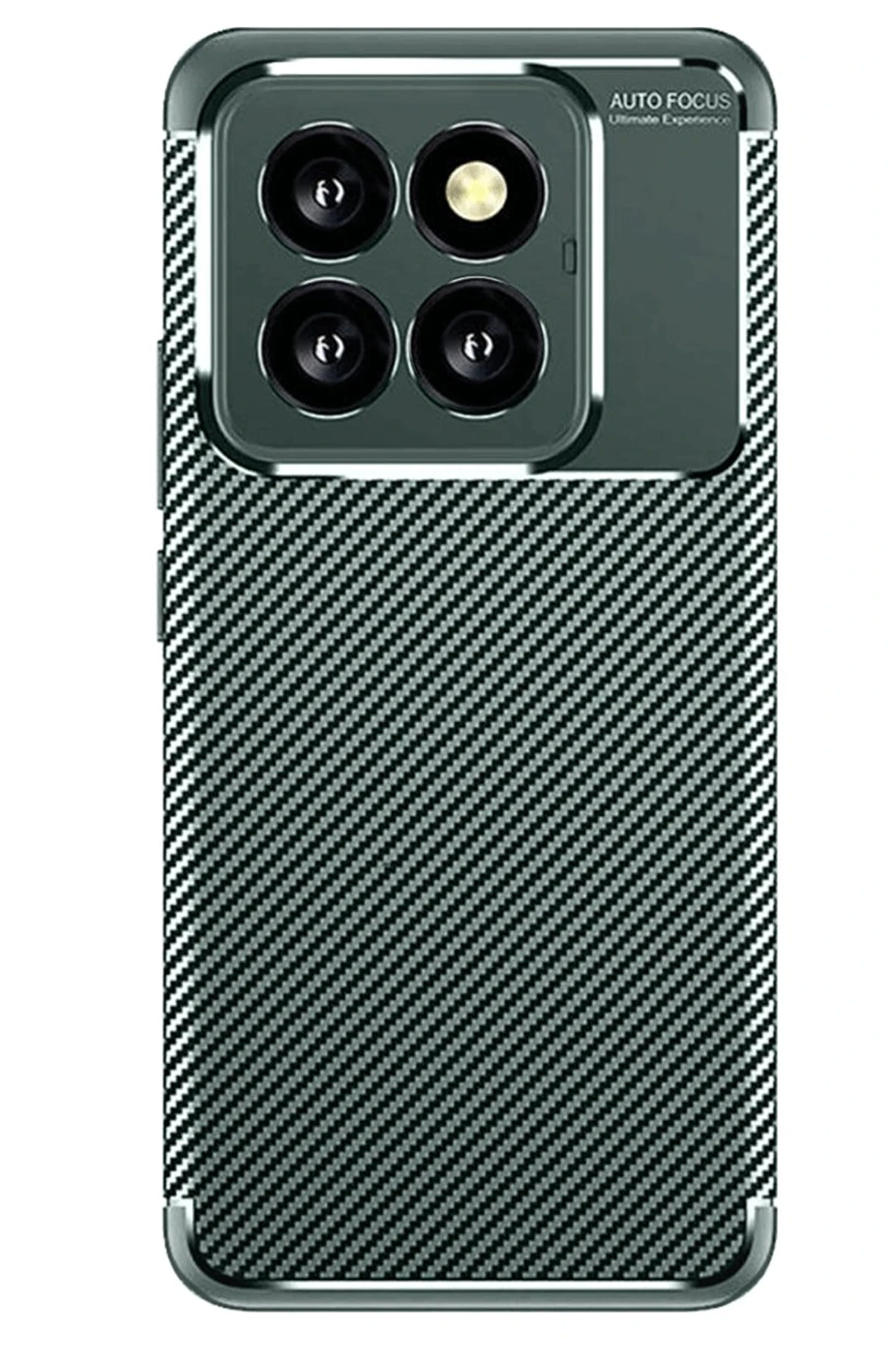 Newface Xiaomi Mi 14T Pro Kılıf Auto Focus Karbon Kapak - Koyu Yeşil