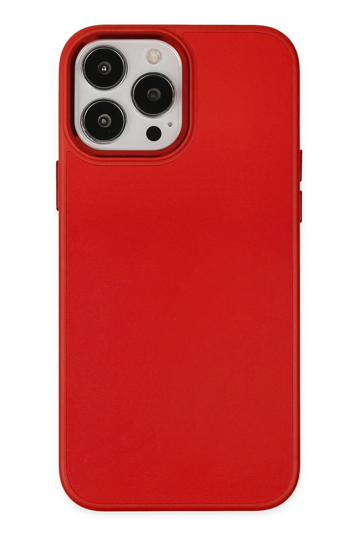 Newface iPhone 13 Pro Kılıf Asya Deri Silikon - Kırmızı