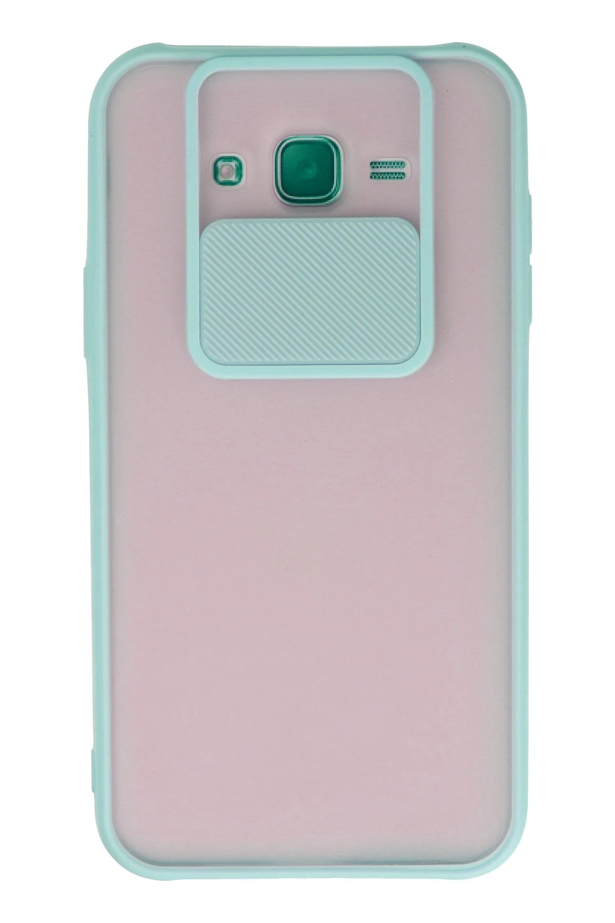 Newface Samsung Galaxy J7 Kılıf Palm Buzlu Kamera Sürgülü Silikon - Turkuaz