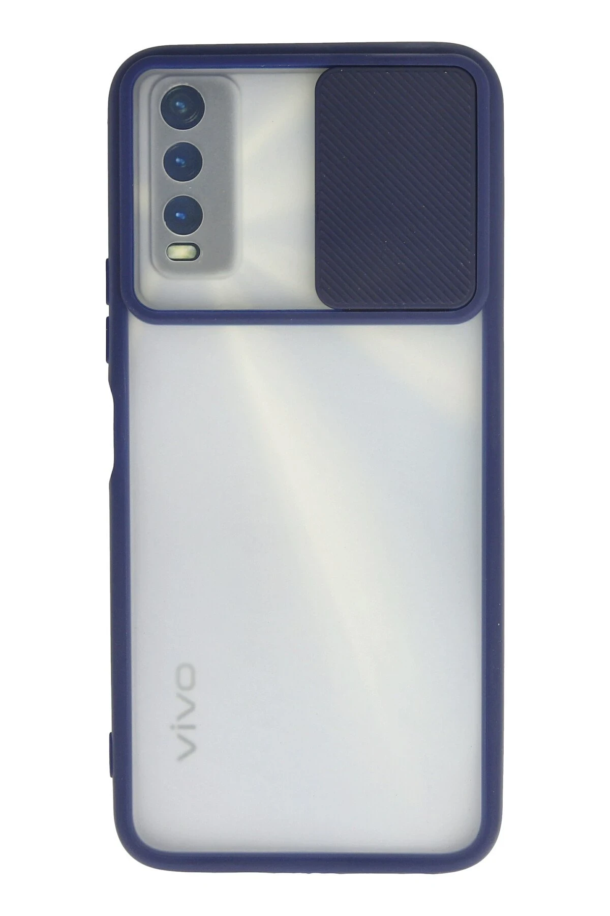 Newface Vivo Y11S Kılıf Palm Buzlu Kamera Sürgülü Silikon - Lacivert