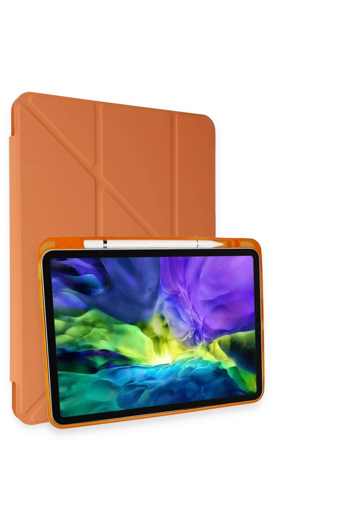 Newface iPad Pro 11 (2018) Kılıf Kalemlikli Mars Tablet Kılıfı - Turuncu
