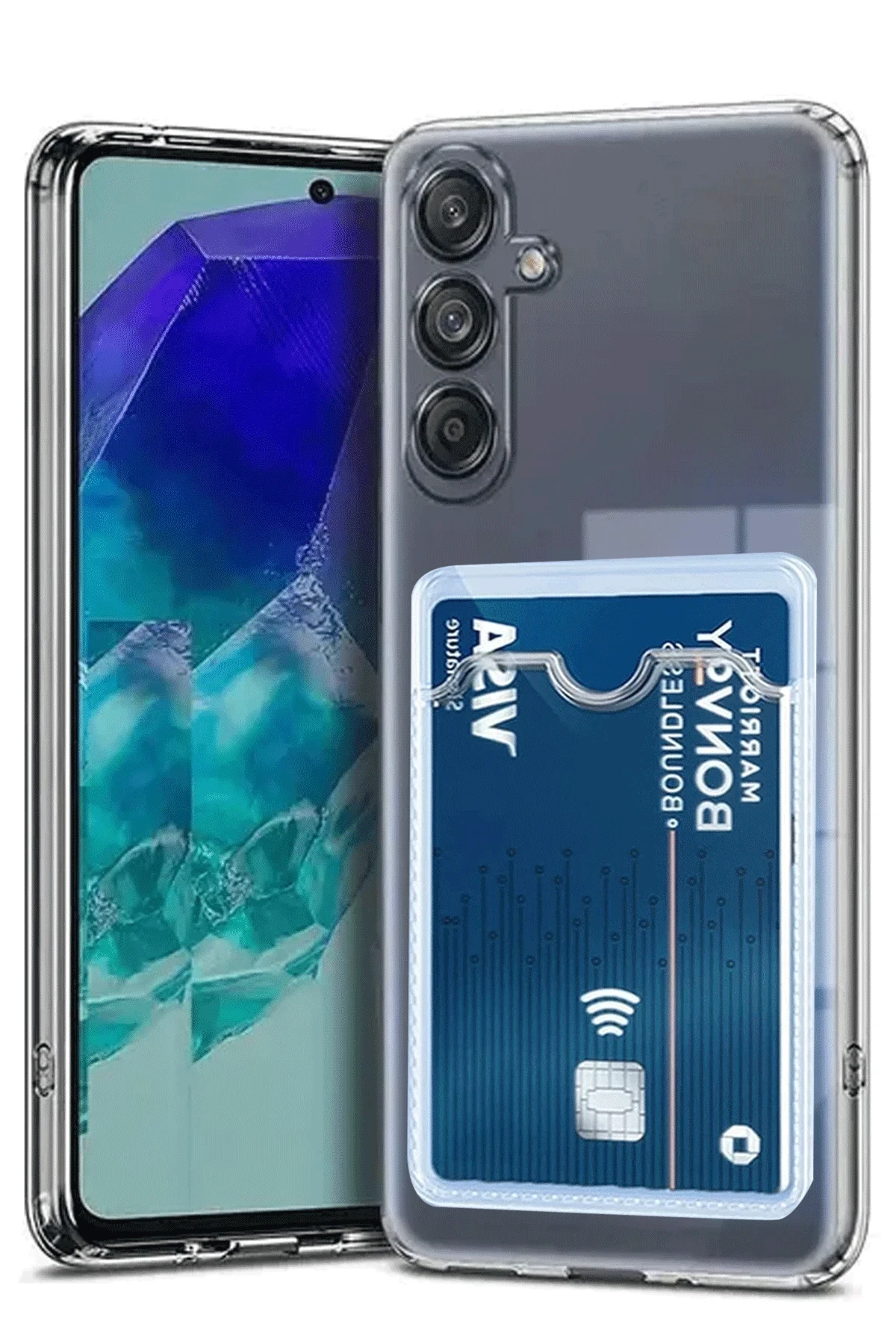 Newface Samsung Galaxy A36 Kılıf Kart Şeffaf Silikon - Şeffaf