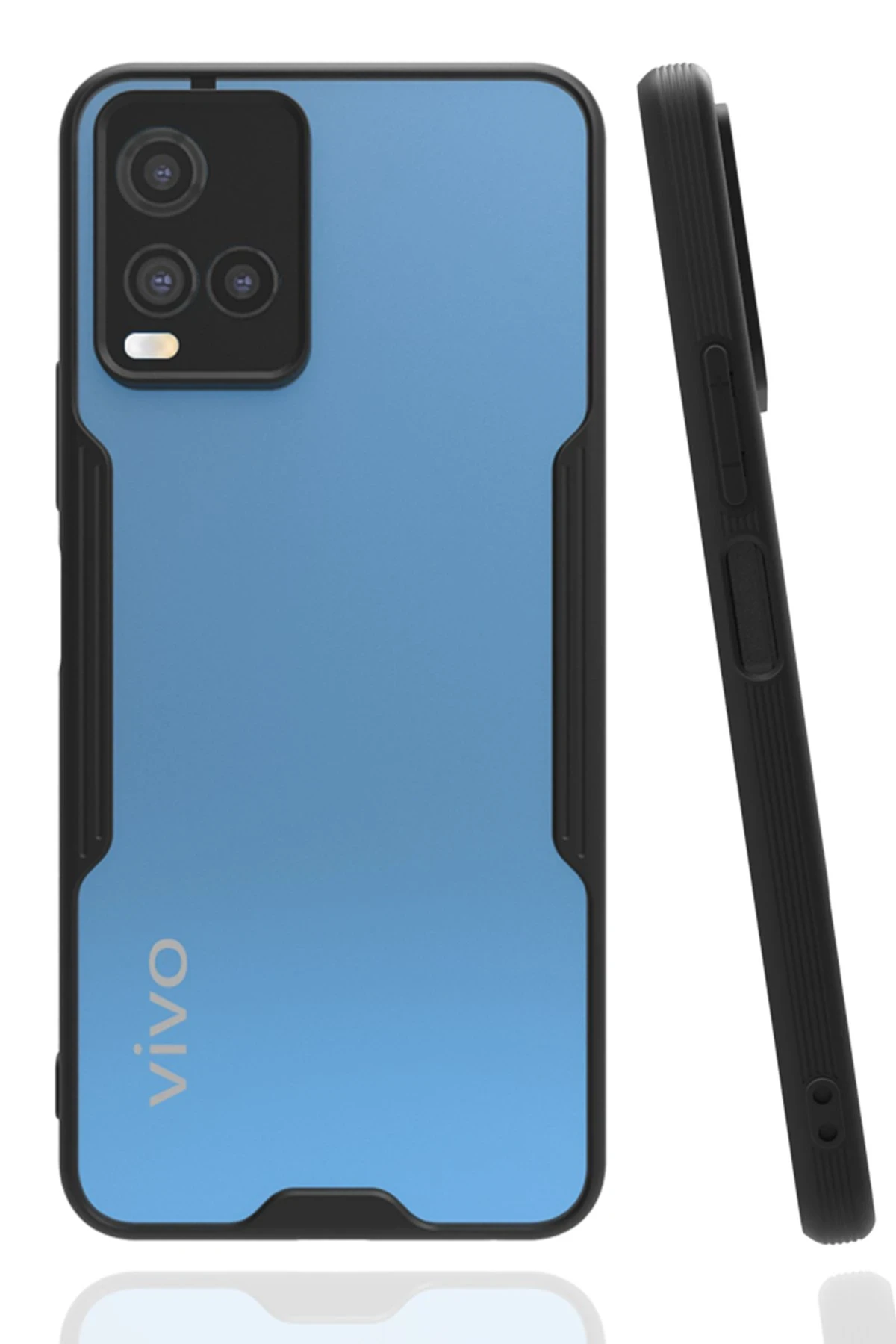Newface Vivo Y21S Kılıf Platin Silikon - Siyah