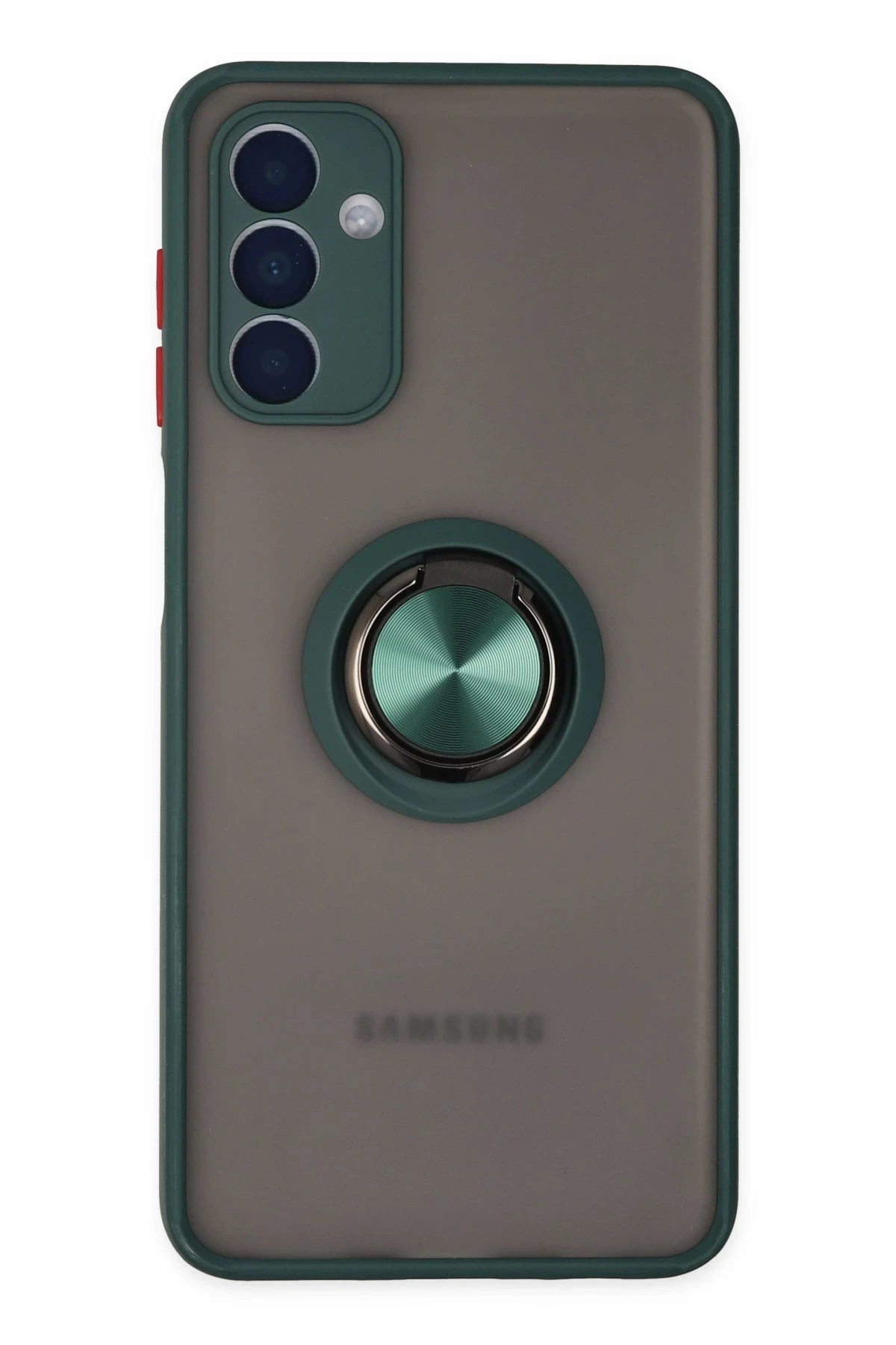 Newface Samsung Galaxy A04S Kılıf Montreal Yüzüklü Silikon Kapak - Yeşil