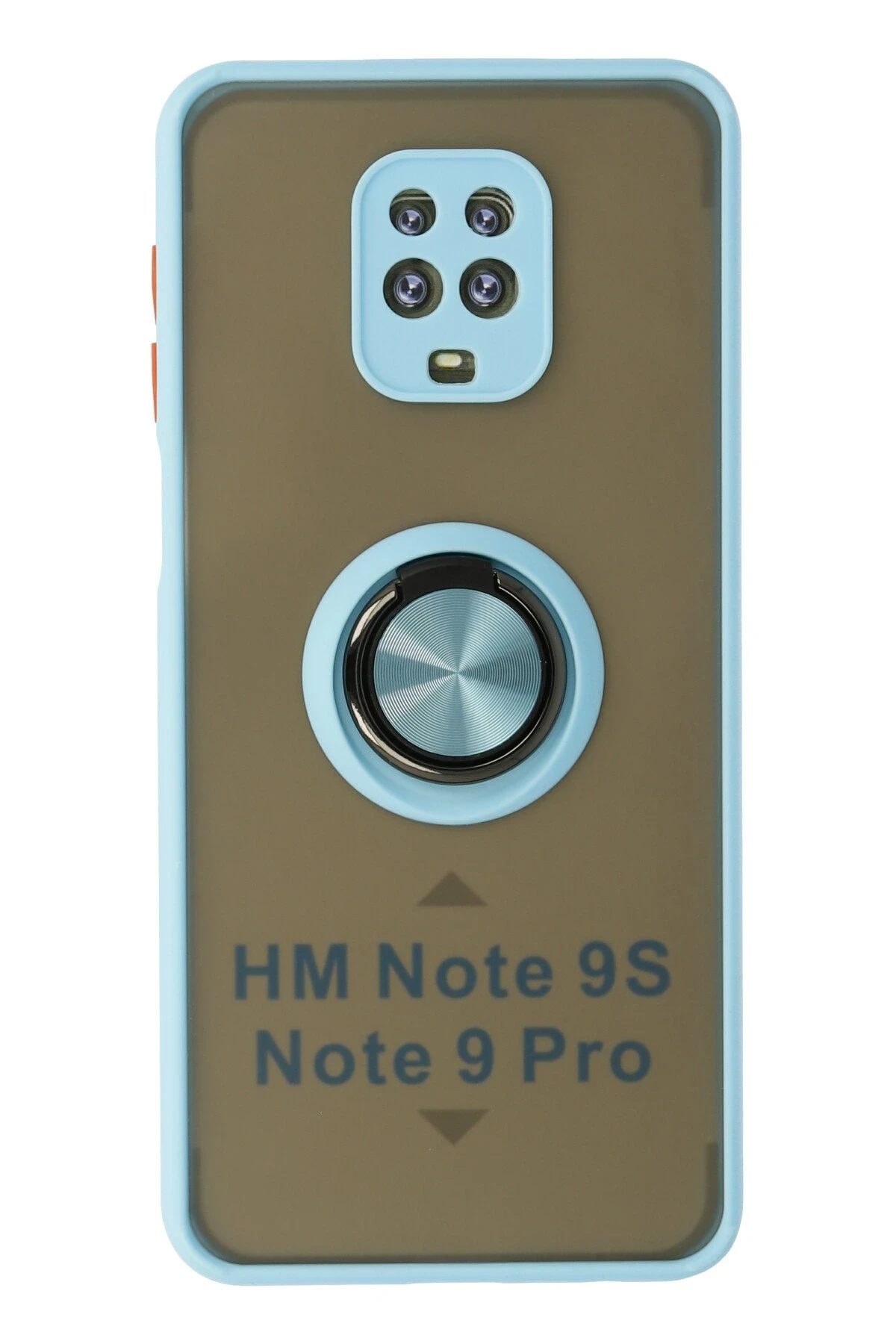 Newface Xiaomi Redmi Note 9 Pro Kılıf Montreal Yüzüklü Silikon Kapak - Buz Mavi