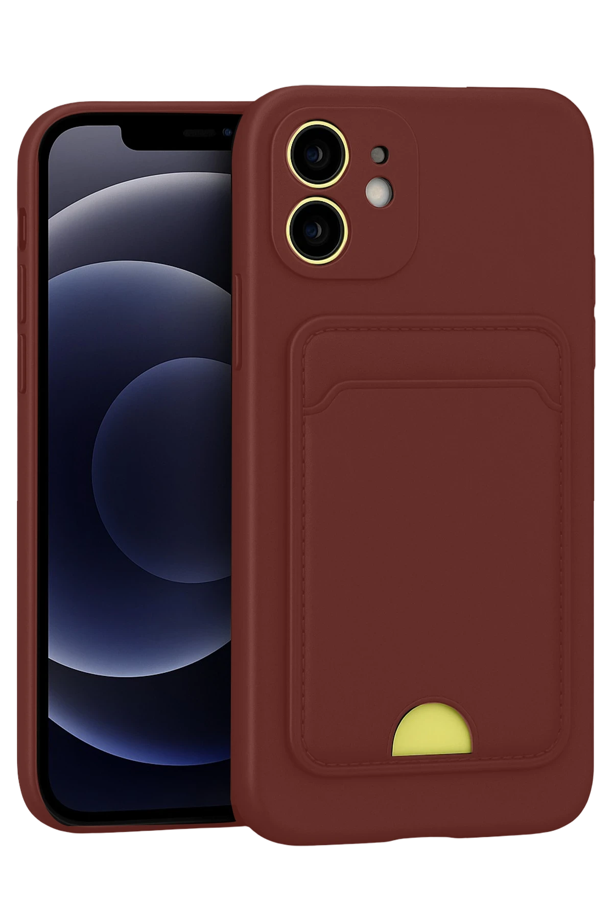 Newface iPhone 11 Kılıf Kelvin Kartvizitli Silikon - Bordo