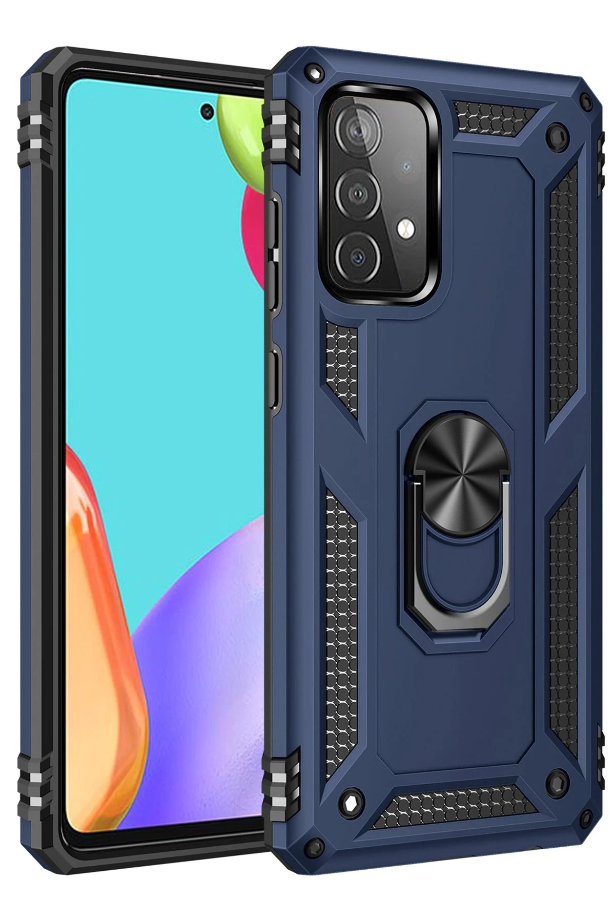 Newface Samsung Galaxy A33 5G Kılıf Sofya Yüzüklü Silikon Kapak - Lacivert