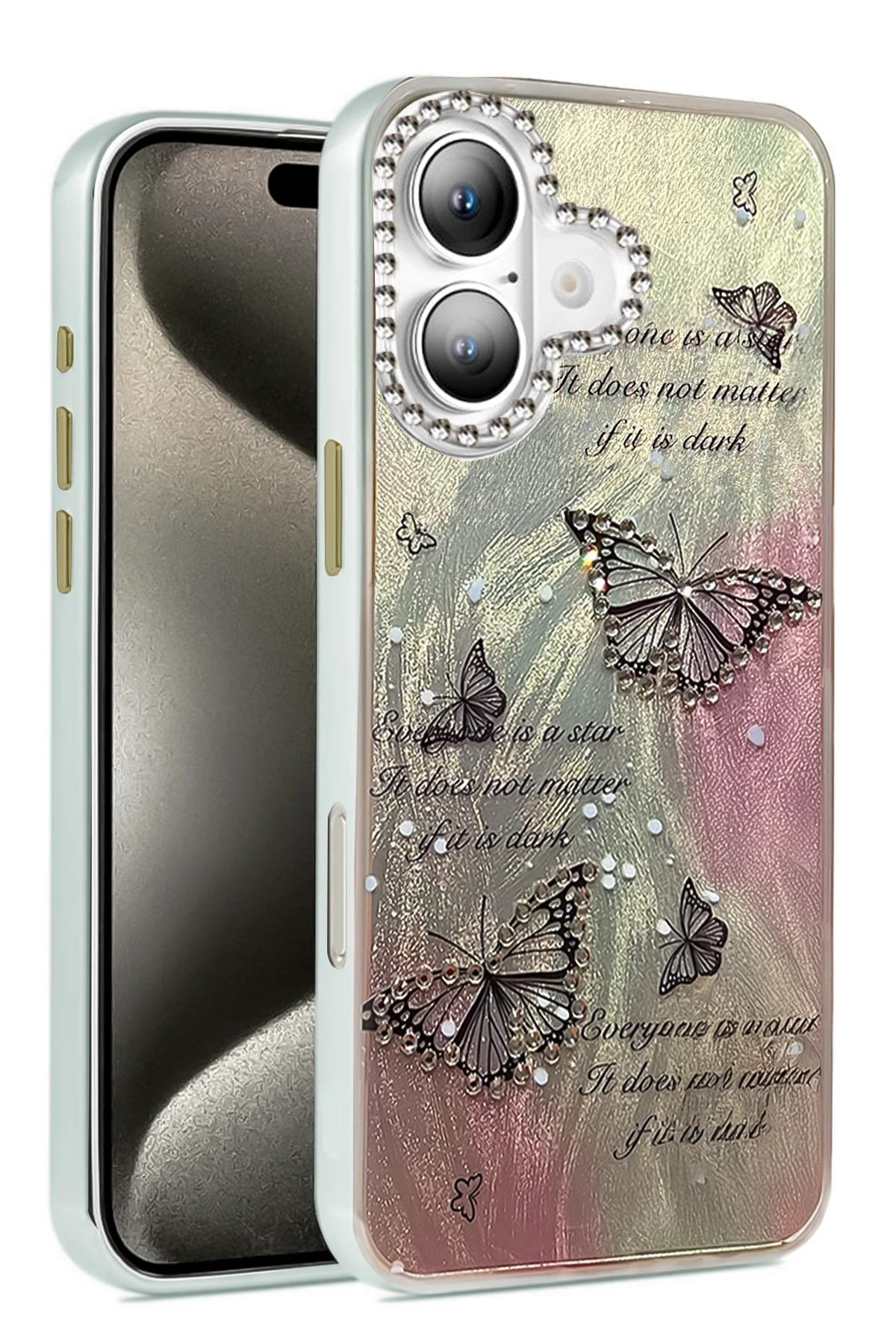 Newface iPhone 16 Plus Kılıf Blade Aynalı Desenli Kapak - Desen 6