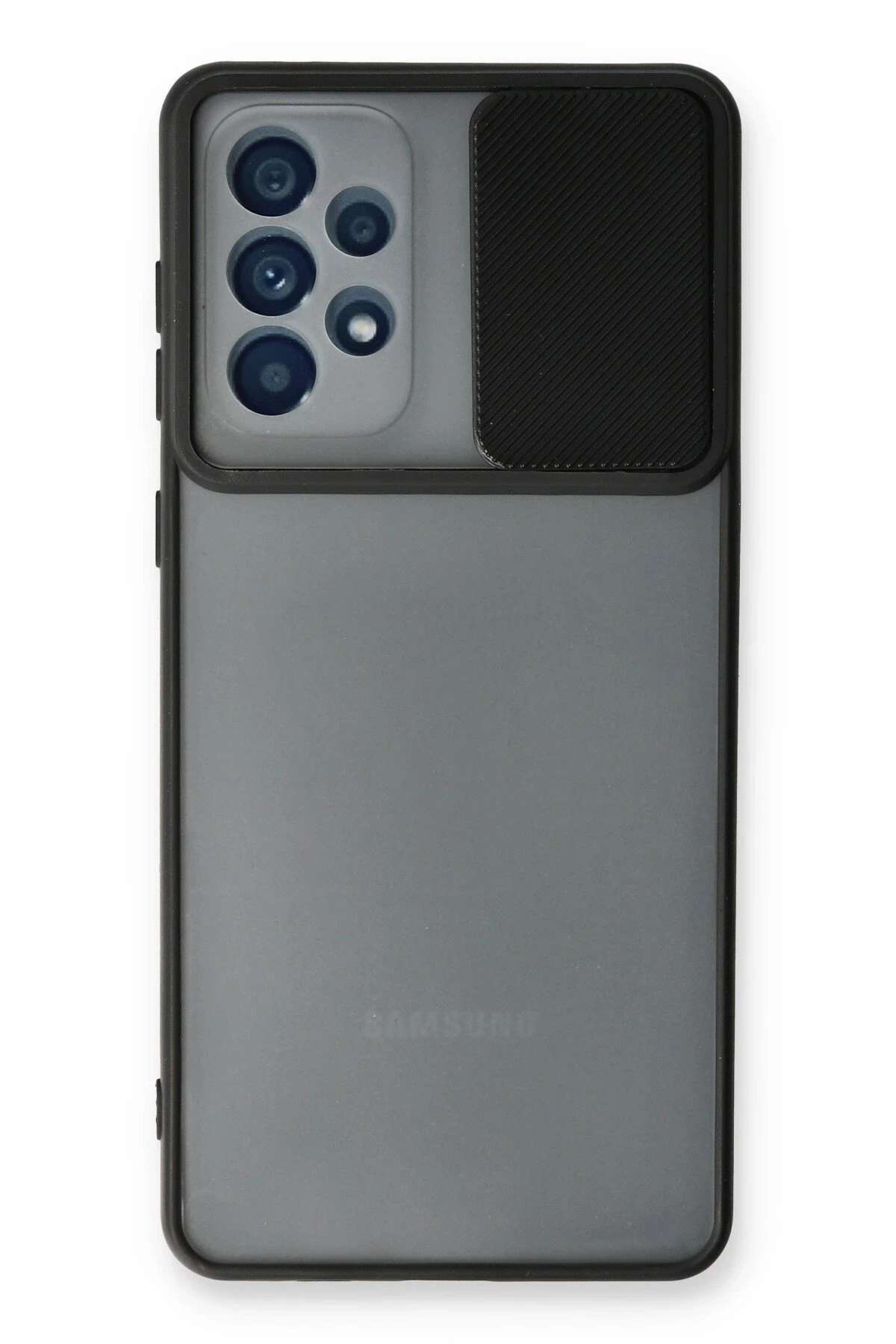 Newface Samsung Galaxy A53 5G Kılıf Palm Buzlu Kamera Sürgülü Silikon - Siyah