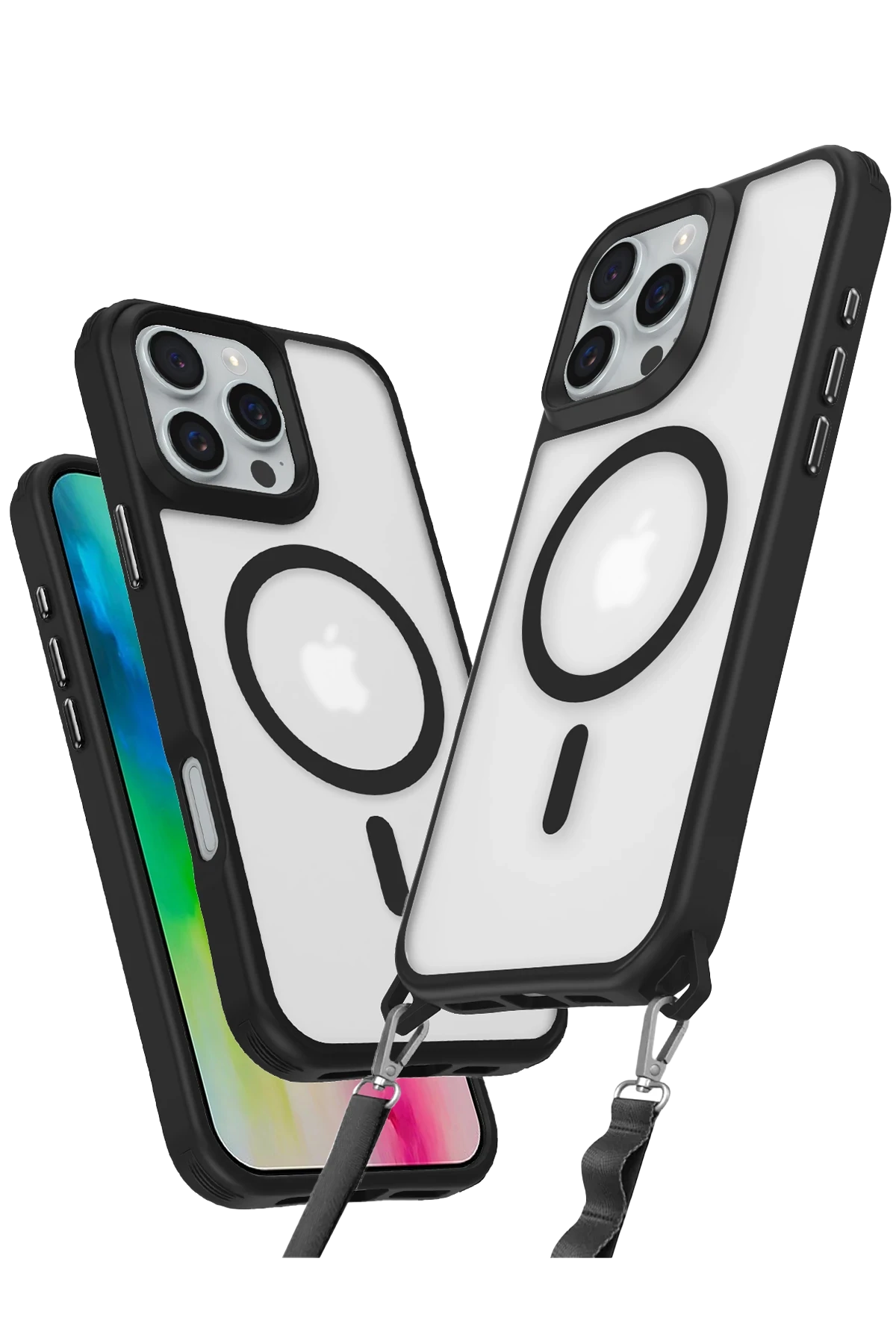 Newface iPhone 16 Pro Kılıf Enka Magsafe Silikon Kılıf - Siyah