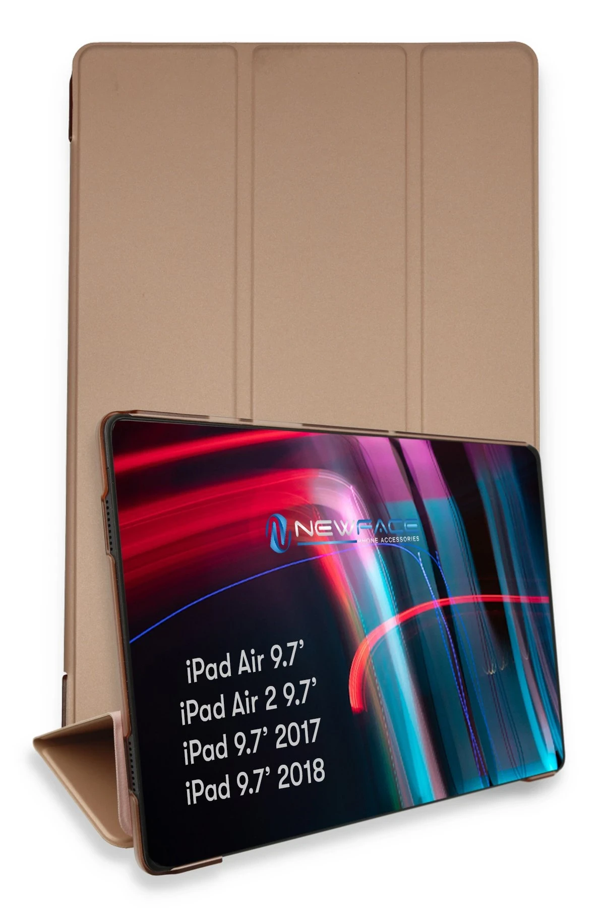 Newface iPad 5 Air 9.7 Kılıf Tablet Smart Kılıf - Rose Gold