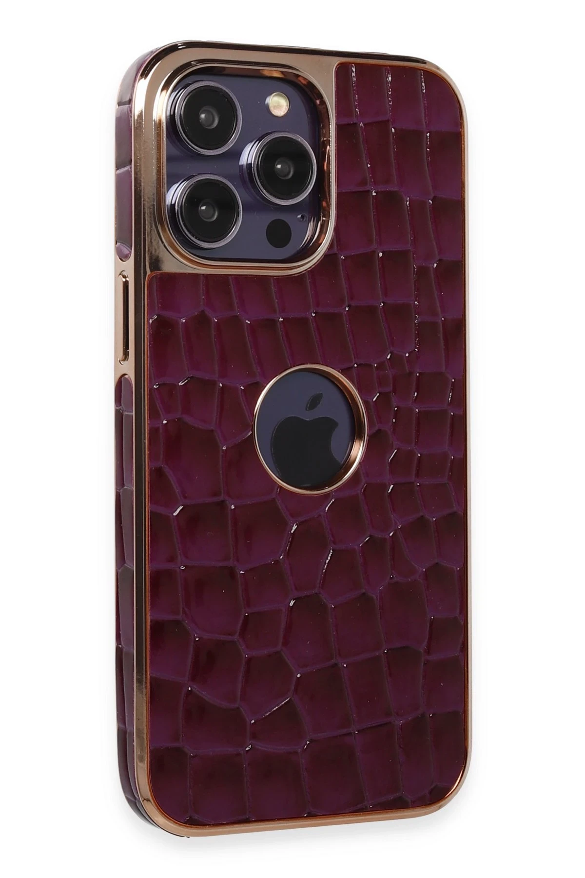 Newface iPhone 13 Pro Max Kılıf Snake Kapak - Derin Mor