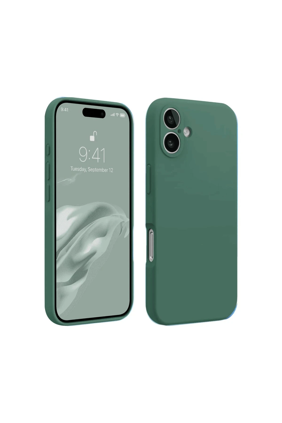 Newface iPhone 16 Plus Kılıf First Silikon - Koyu Yeşil