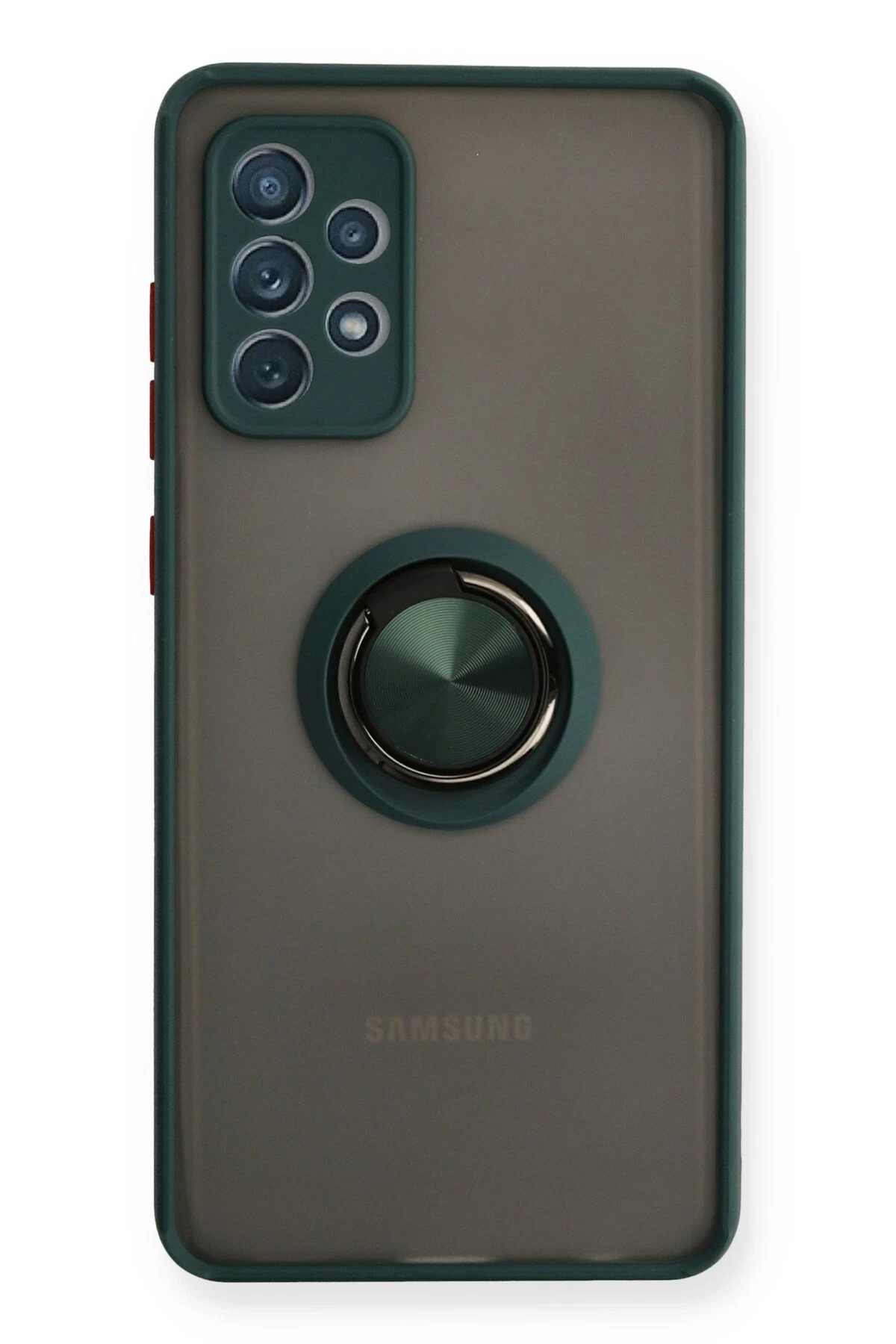 Newface Samsung Galaxy A32 Kılıf Montreal Yüzüklü Silikon Kapak - Yeşil